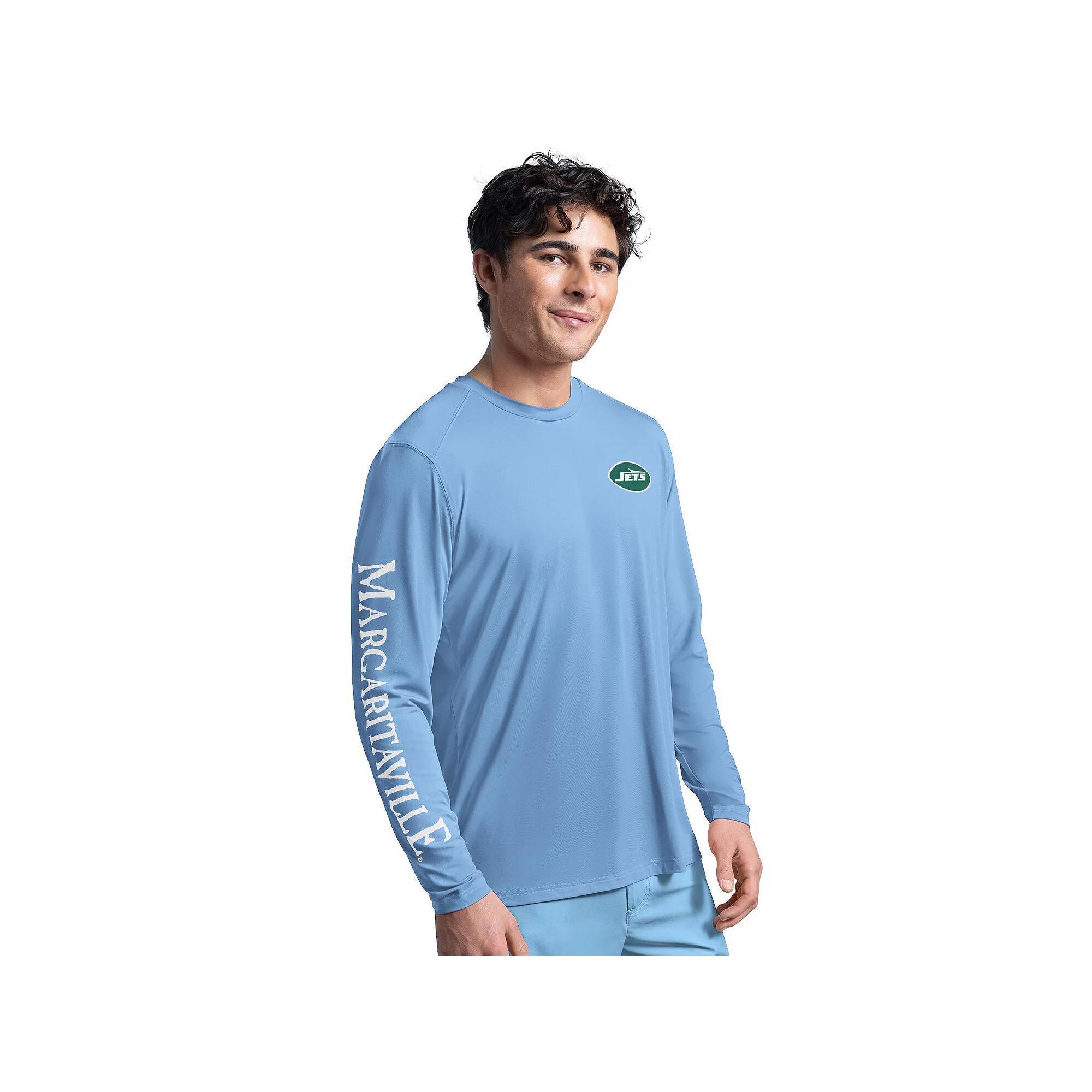 Men's G-III Sports by Carl Banks  Light Blue New York Jets Margaritaville Rock Harbor Long Sleeve Rashguard Top, Size: XL Product Image
