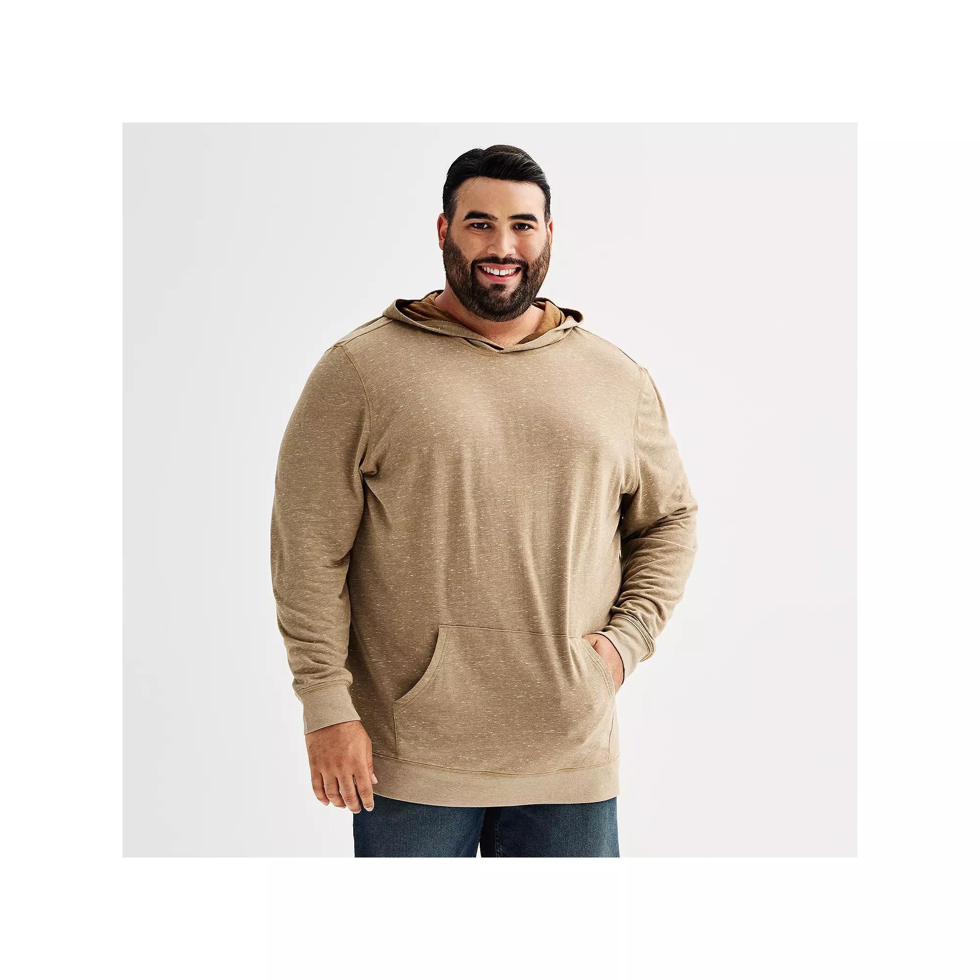 Big & Tall Sonoma Goods For Life® Supersoft Double-Knit Hoodie, Men's, Size: Large Tall, Light Brown Texture Product Image