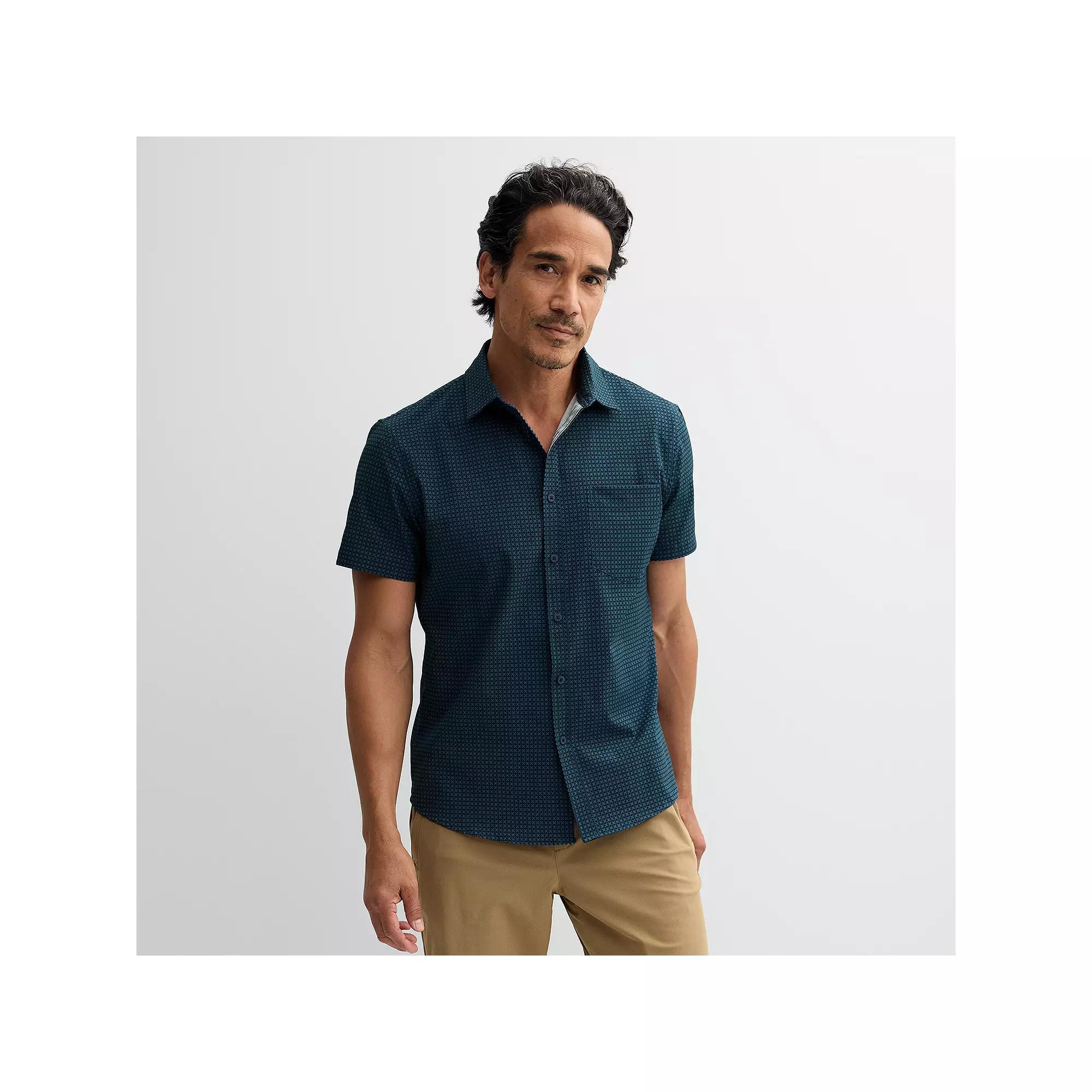 Men's FLX Slim Performance Untucked-Fit Button Down Shirt, Size: Medium SLIM, Kacey Beige Product Image