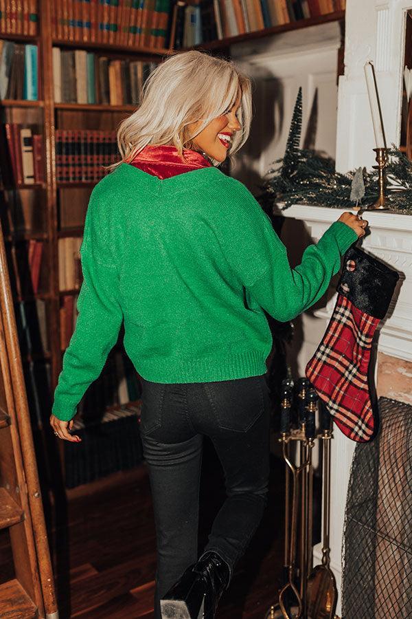 Merriest Ever Cardigan In Green Product Image