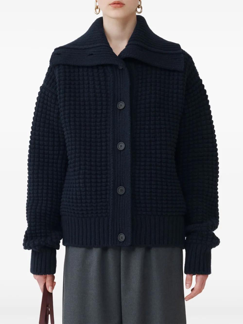 FABIANA FILIPPI Platinum Bomber Cardigan In Blue Product Image