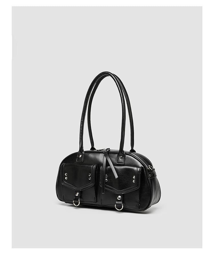 Faux Leather Buckled Pocketed Shoulder Bag Product Image