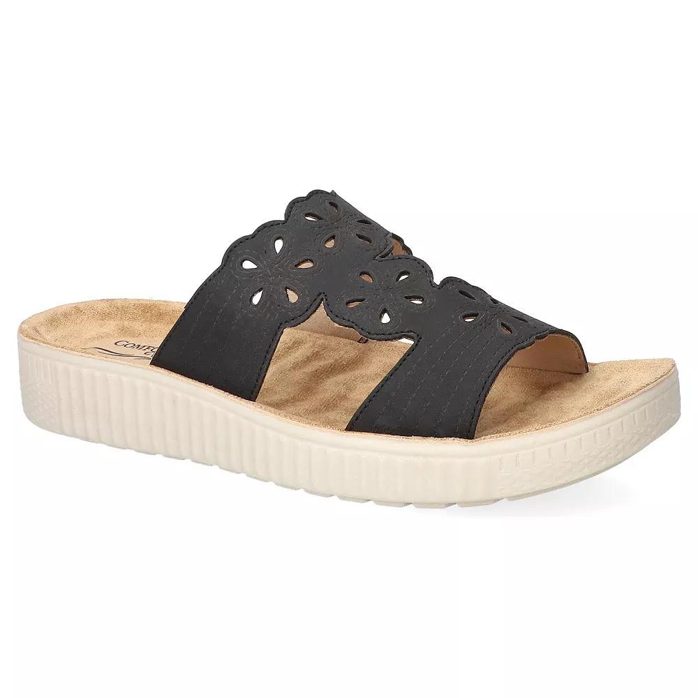 Easy Street Taj Women's Comfort Platform Slide Sandals, Size: 10 Wide, White Product Image