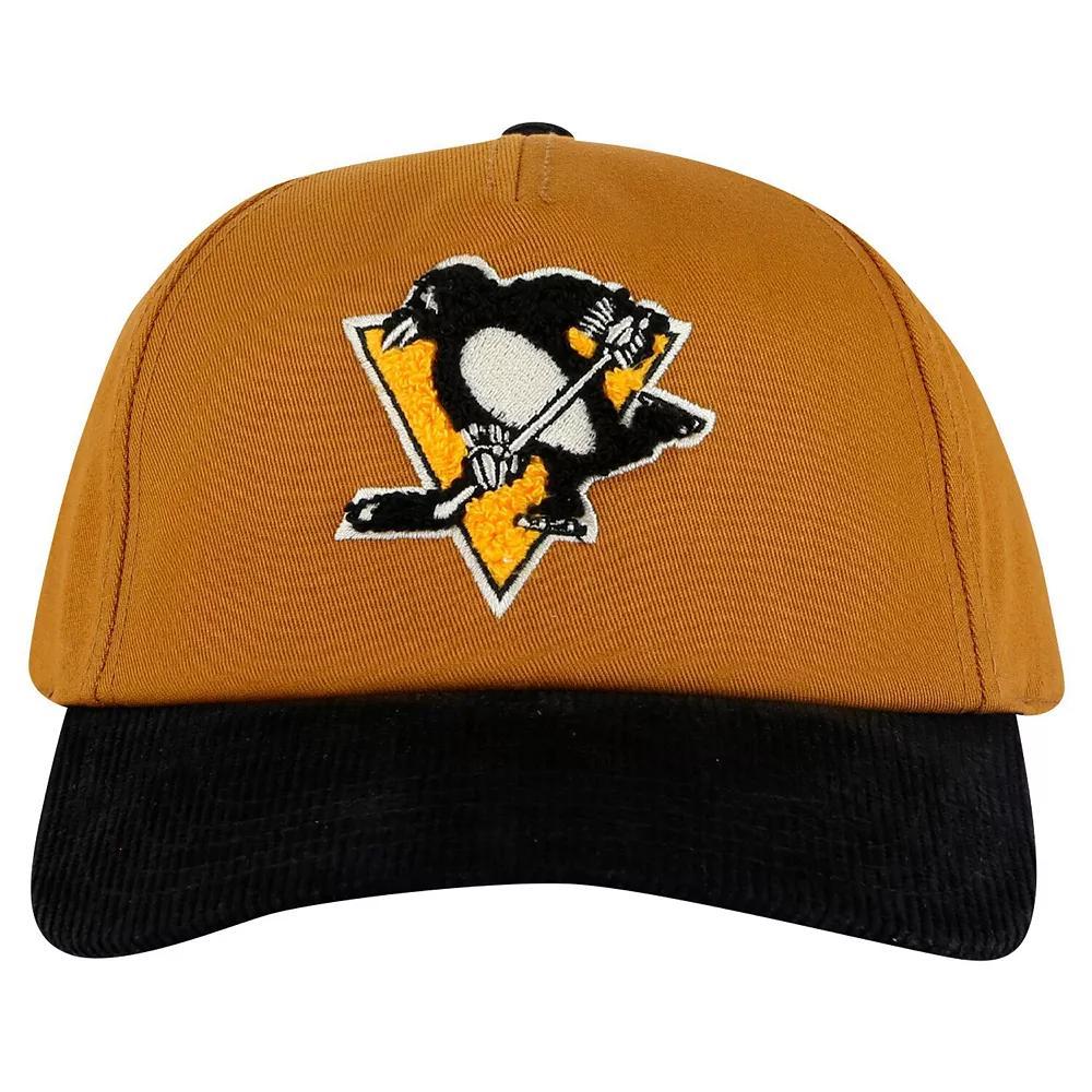 Mens American Needle Tan/Black Pittsburgh Penguins Burnett Adjustable Hat Product Image