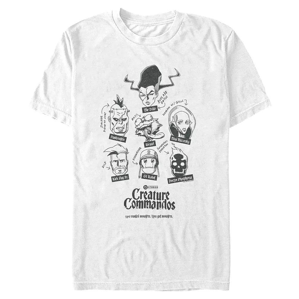 Men's Creature Commandos You Got Monsters Graphic Tee, Size: Medium, White Product Image