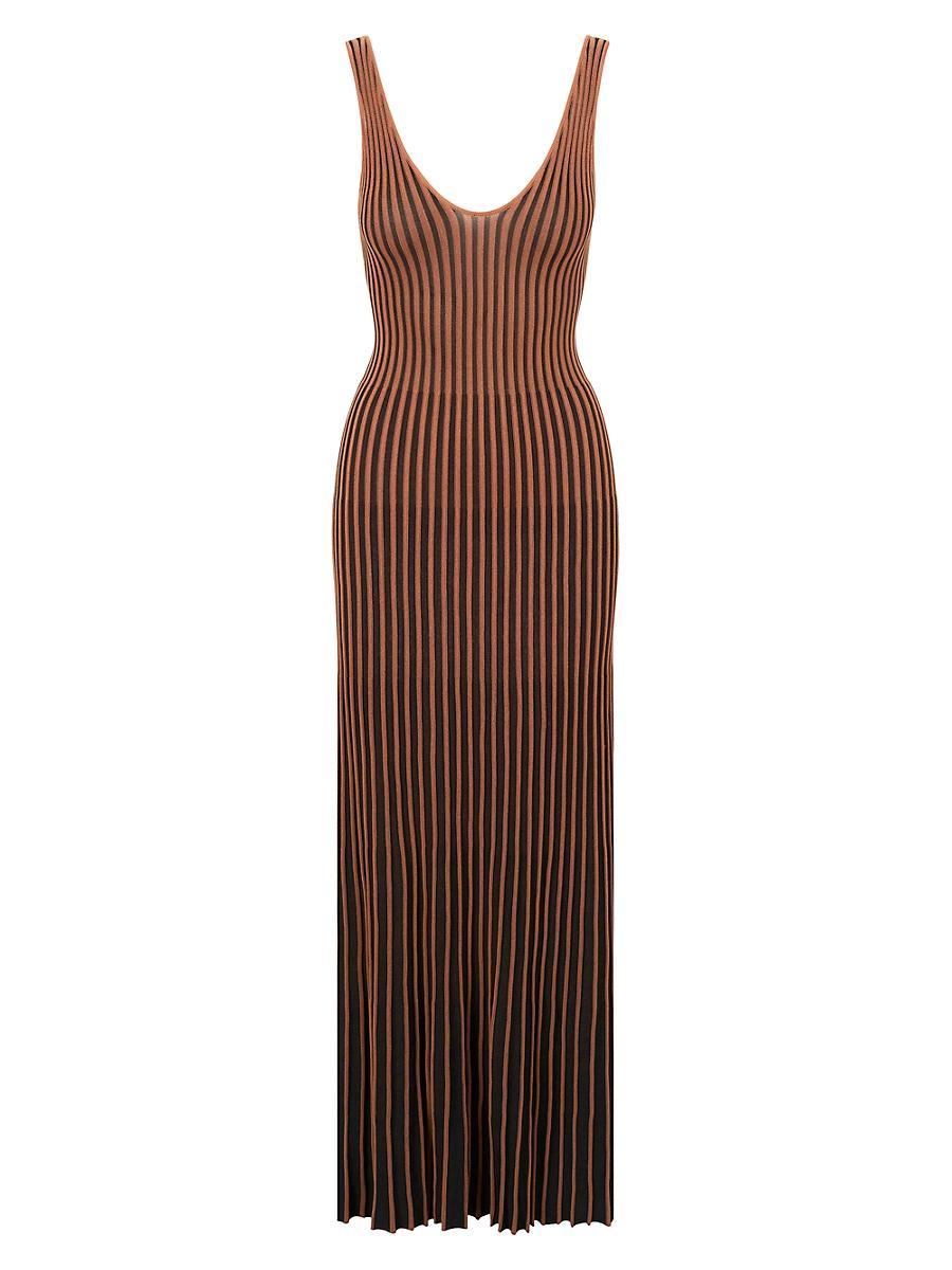 Womens Claretta Striped Knit Maxi Dress Product Image