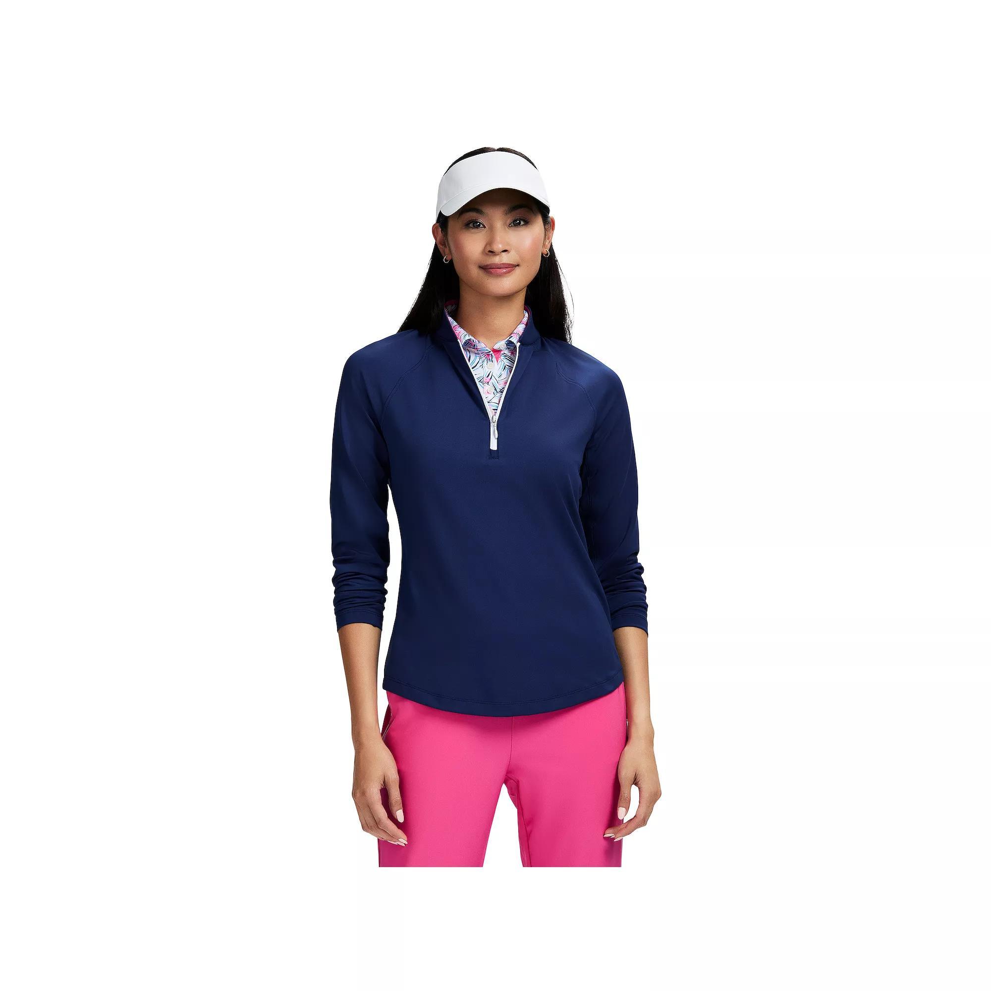Women's IZOD Paloma Knit Quarter-Zip Pullover, Size: Small, Medieval Blue Product Image