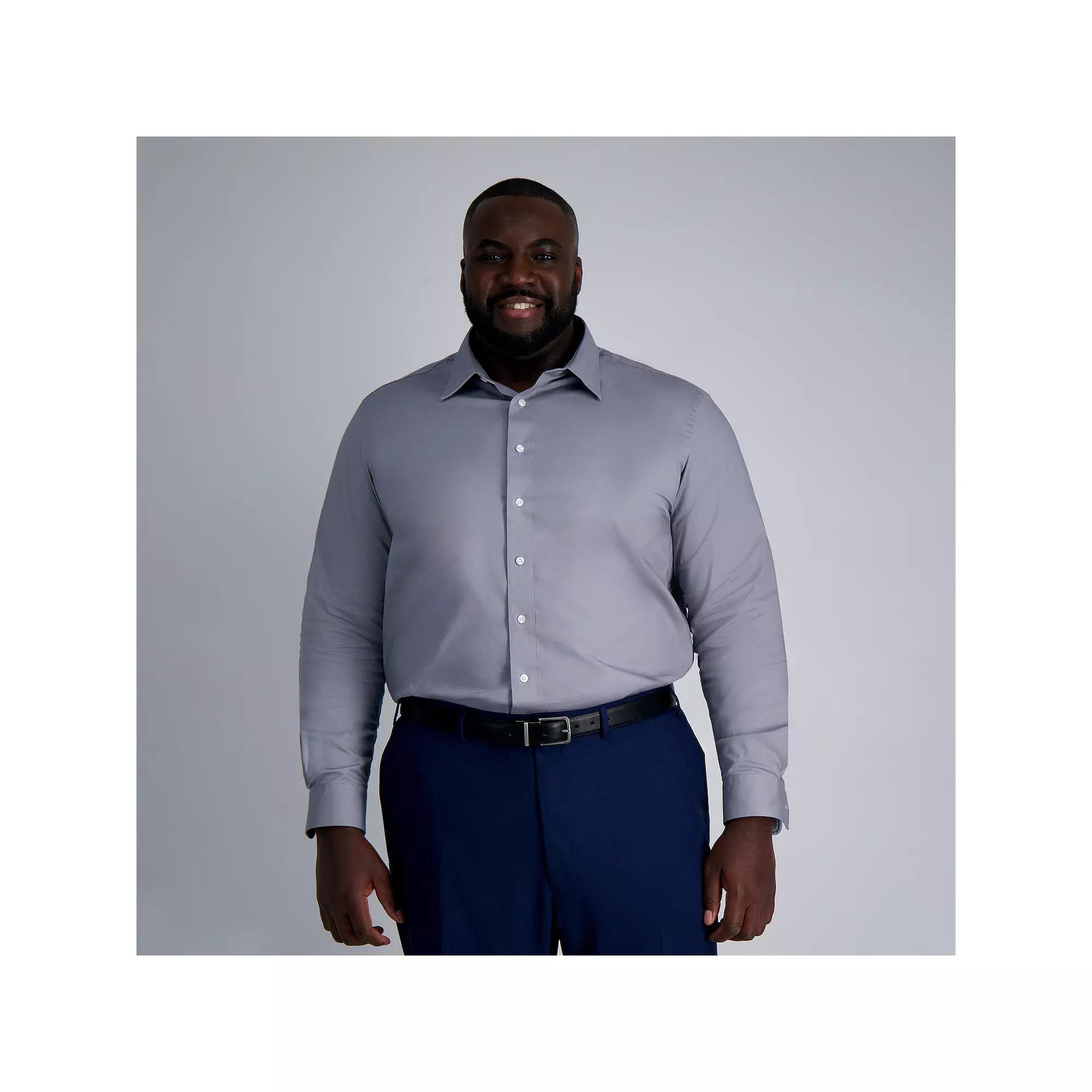 Big & Tall Haggar Premium Comfort Wrinkle Resistant Dress Shirt, Men's, Size: 18.5 35/6T, Blue Solid Product Image