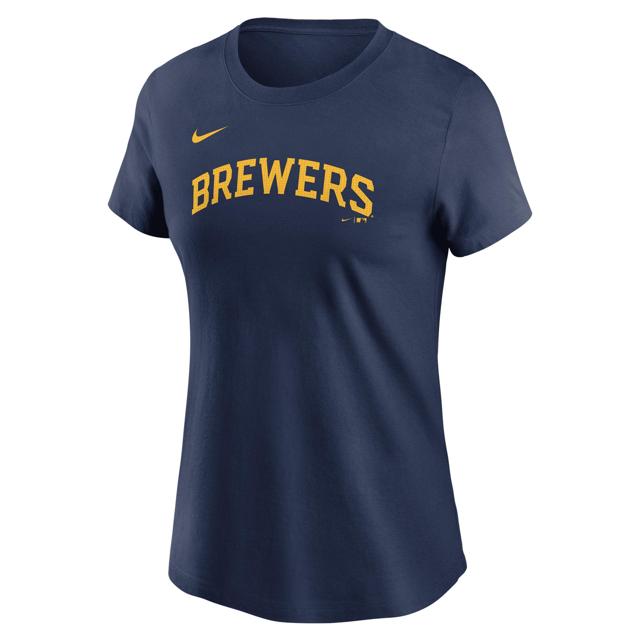 Christian Yelich Milwaukee Brewers Fuse Nike Womens MLB T-Shirt | NKAF44BMZ9-CB1 Product Image