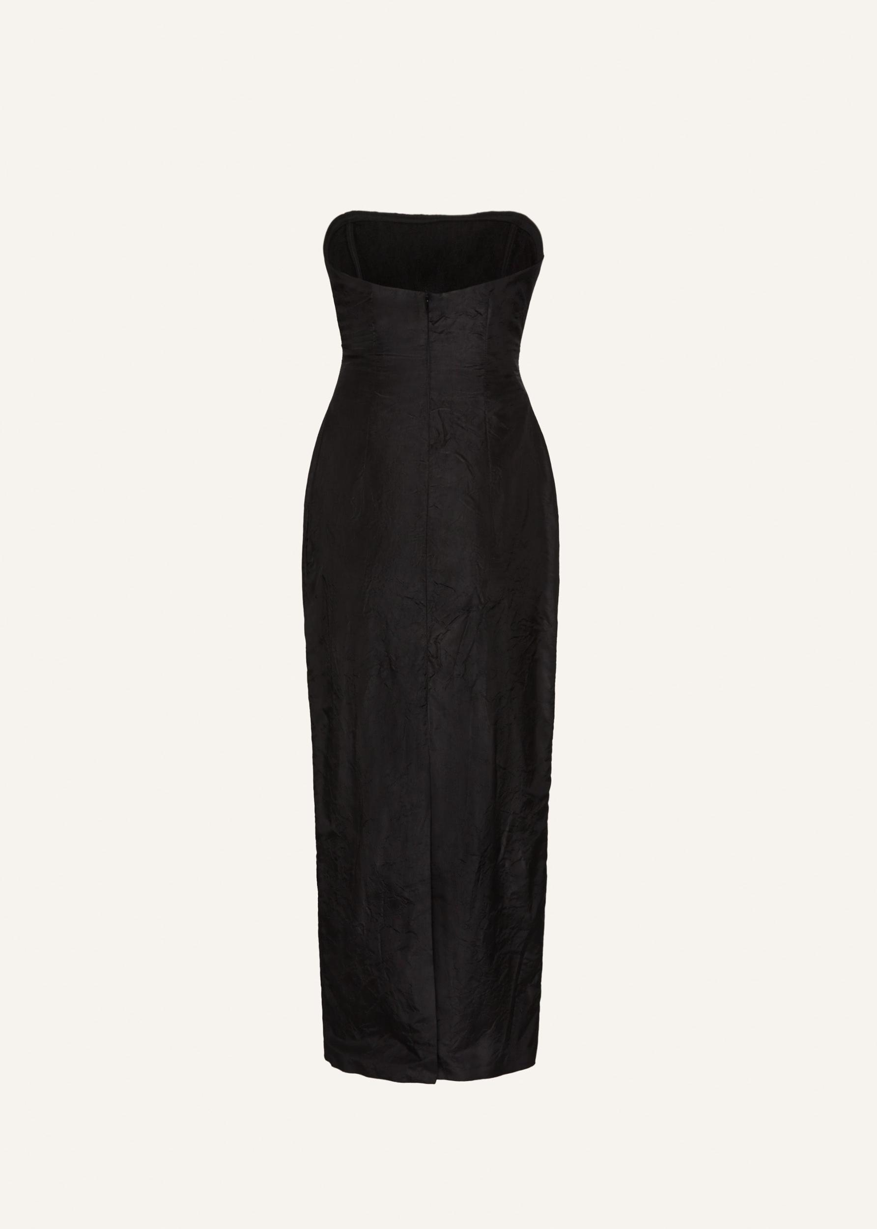 Strapless corset midi dress in black Product Image