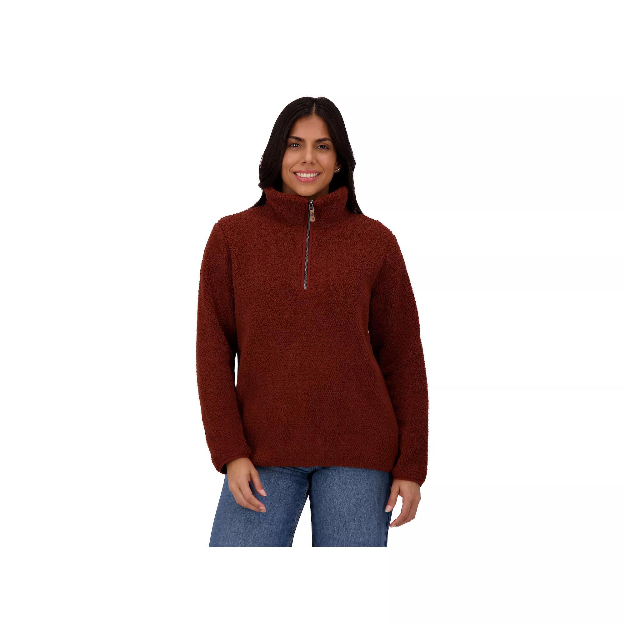 Women's ZeroXposur Alberta Double Side Pique Sherpa Quarter Zip Pullover, Size: Medium, Pecan Product Image