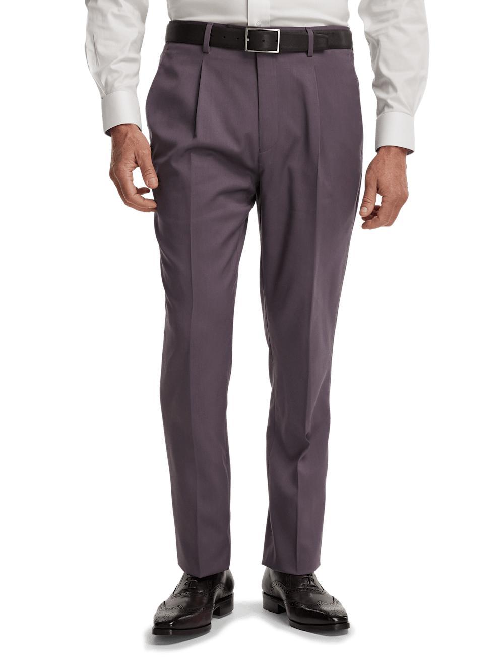 Wool Stretch Peak Lapel Suit - Slate Purple Product Image