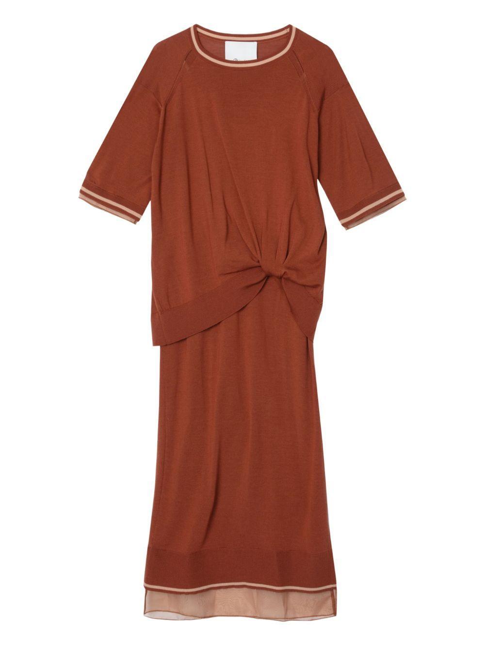 twist-detail wool dress Product Image