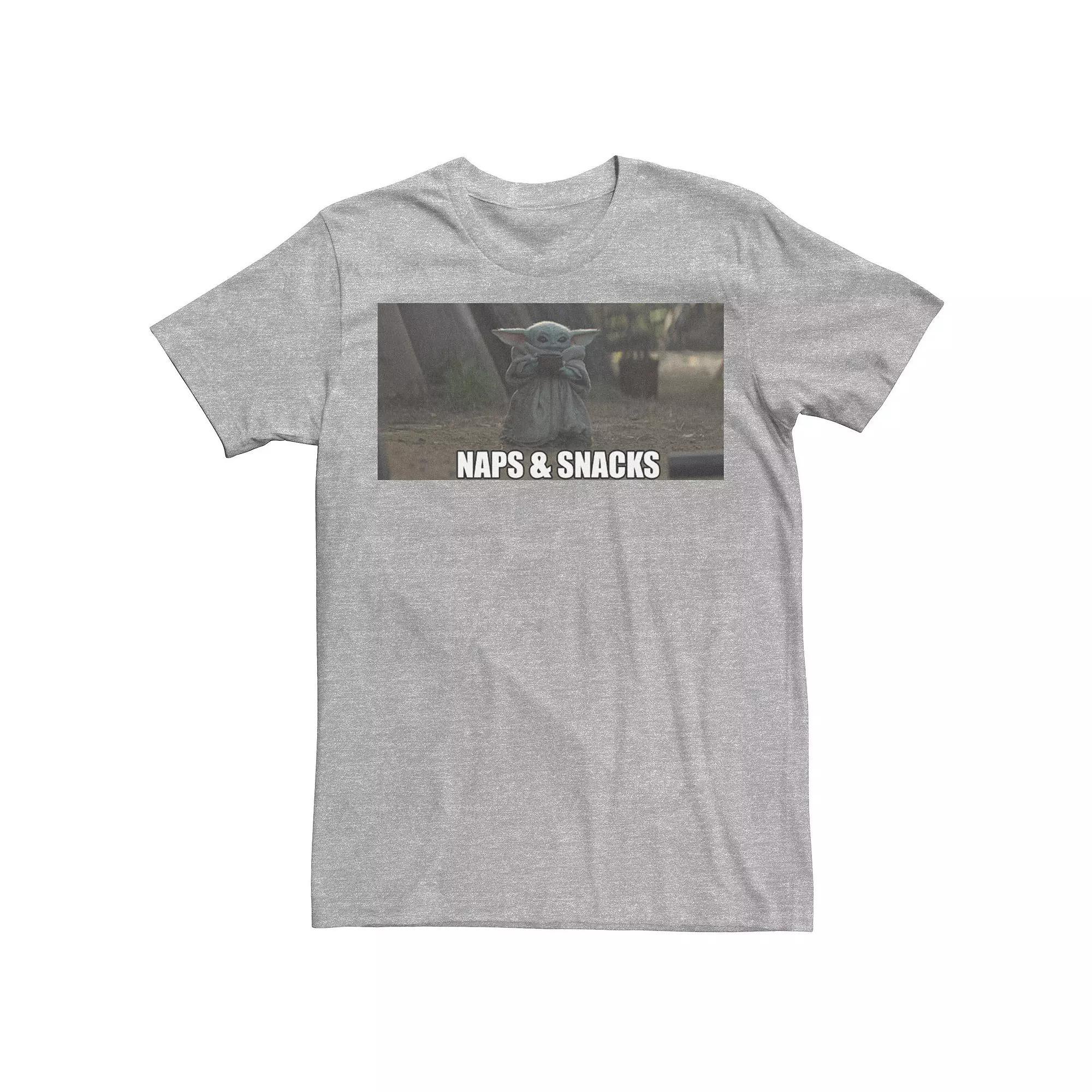 Men's Star Wars The Mandalorian The Child Naps And Snacks Tee, Size: 3XL, Athletic Grey Product Image