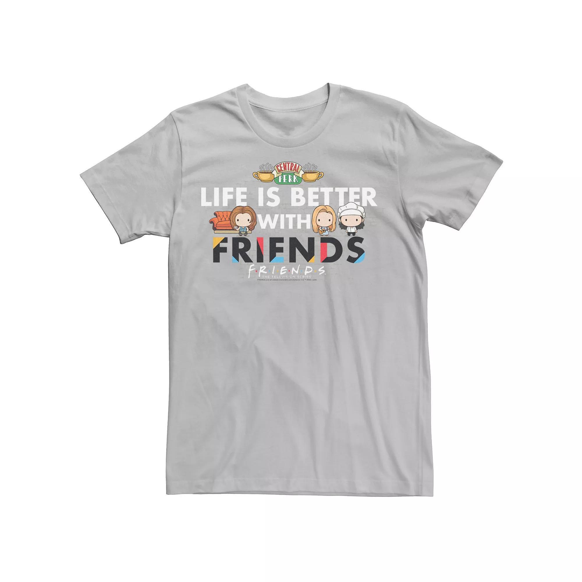 Men's Friends Chibi Better With Friends Tee, Size: XL, Silver Product Image
