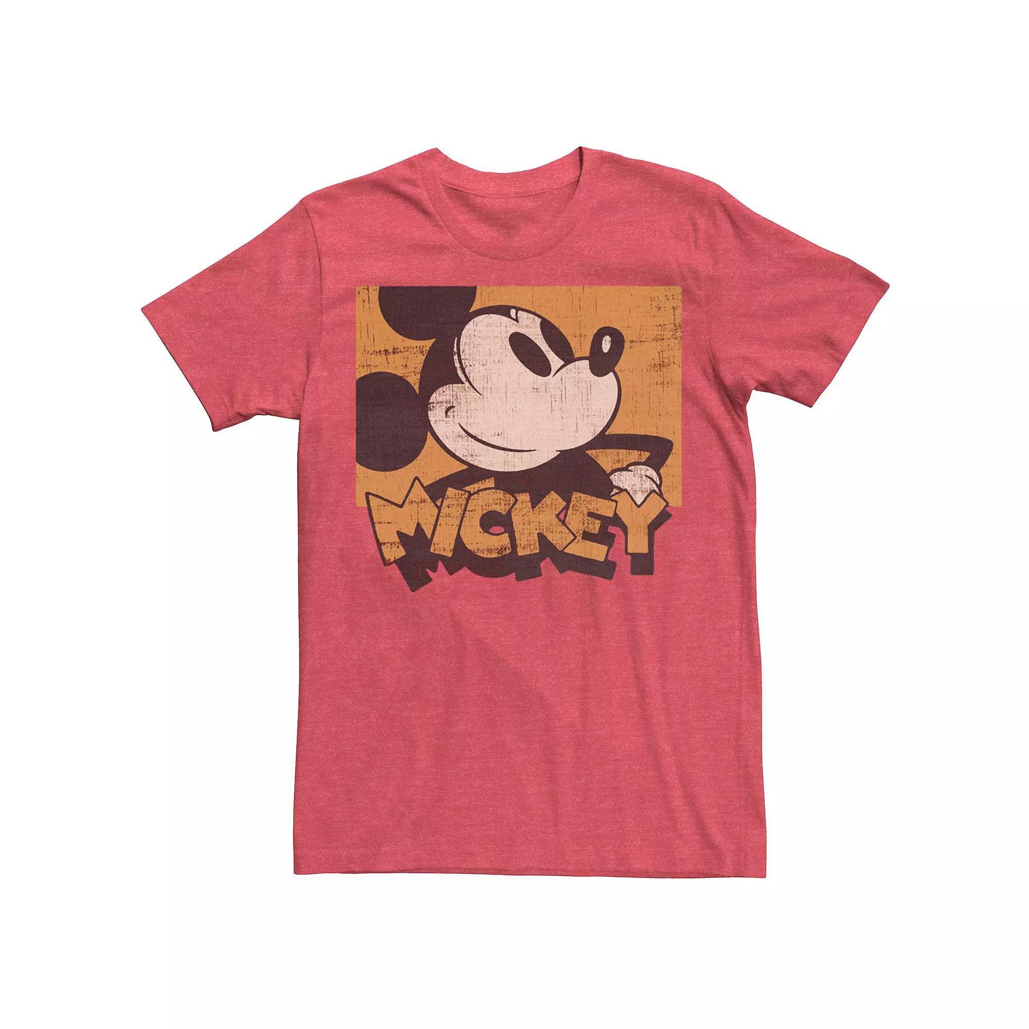 Disney's Mickey & Friends Mickey Sepia Tone Portrait Men's Tee, Size: Medium, Red Grey Product Image
