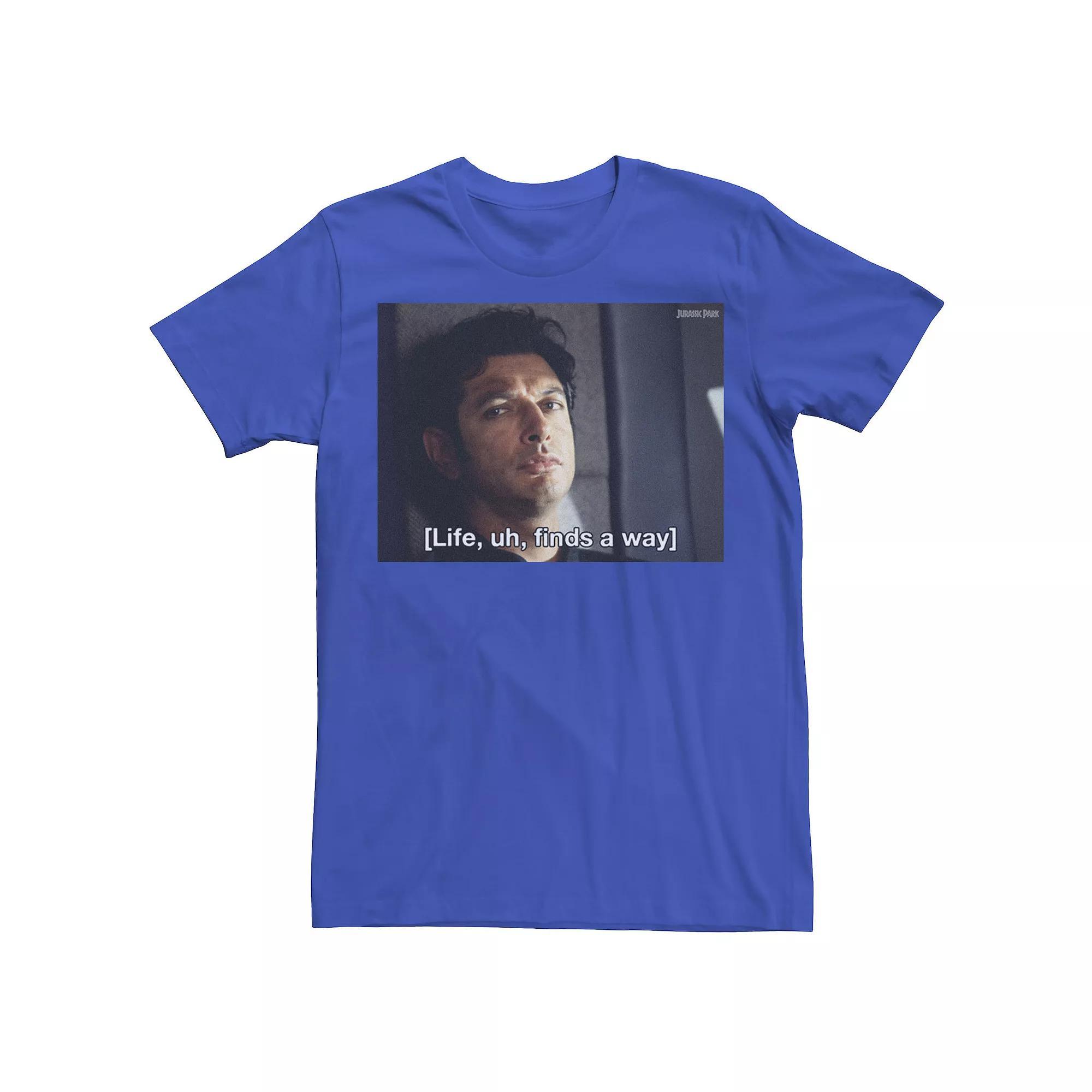 Men's Jurassic Park Life Finds A Way Goldblum Jeff Stare Tee, Size: XXL, Kelly Grey Product Image