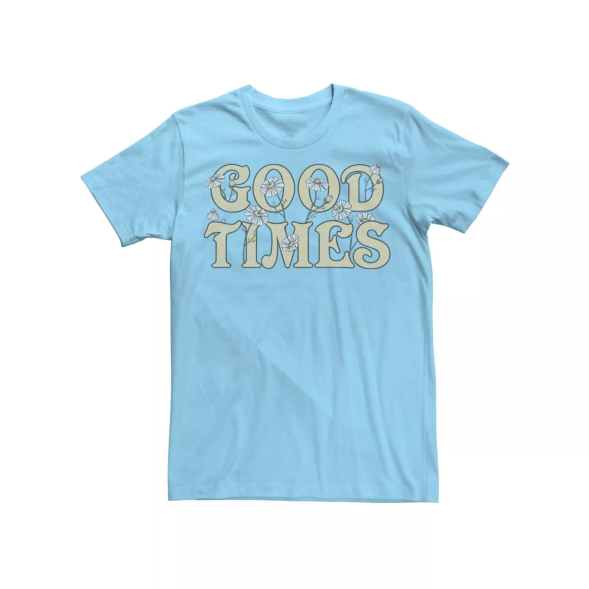 Men's Good Times Flower Fill Tee, Size: 3XL, Light Blue Product Image