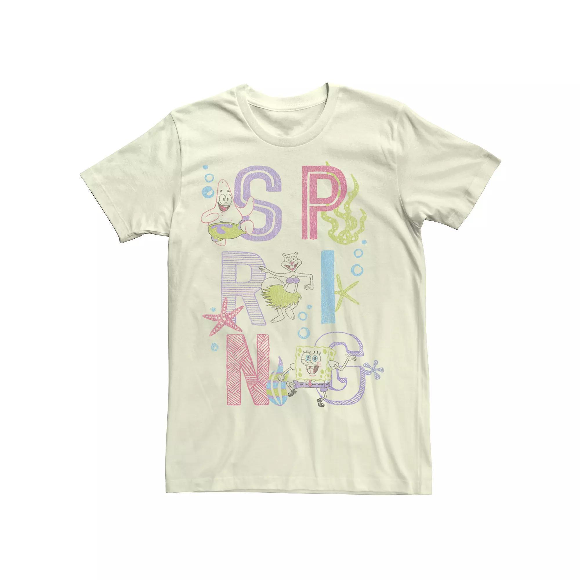 Men's Nickelodeon SpongeBob SquarePants Ocean Spring Tee, Size: Medium, Natural Product Image