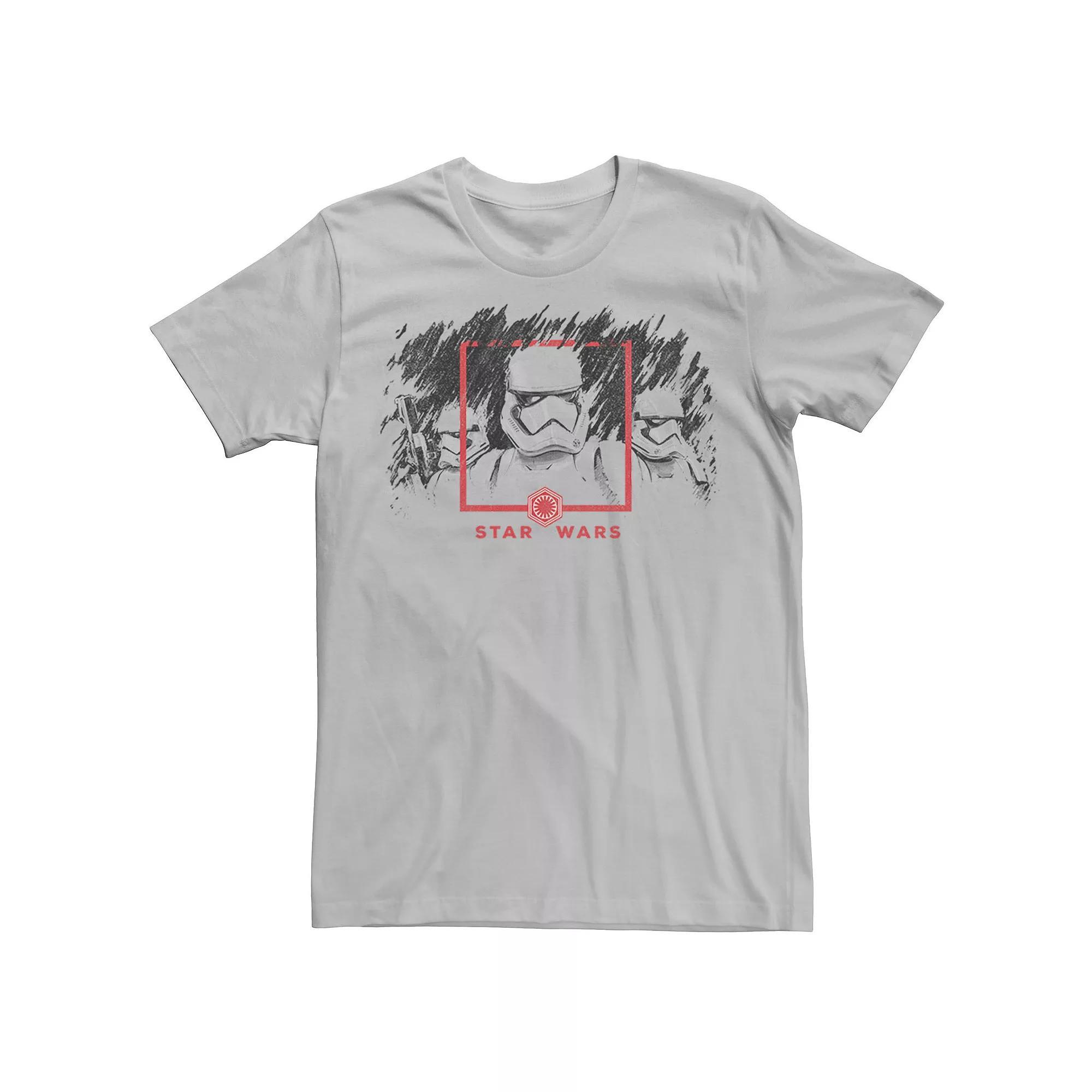 Men's Star Wars The Rise of Skywalker Stormtrooper Smudge Tee, Size: Large, Silver Product Image