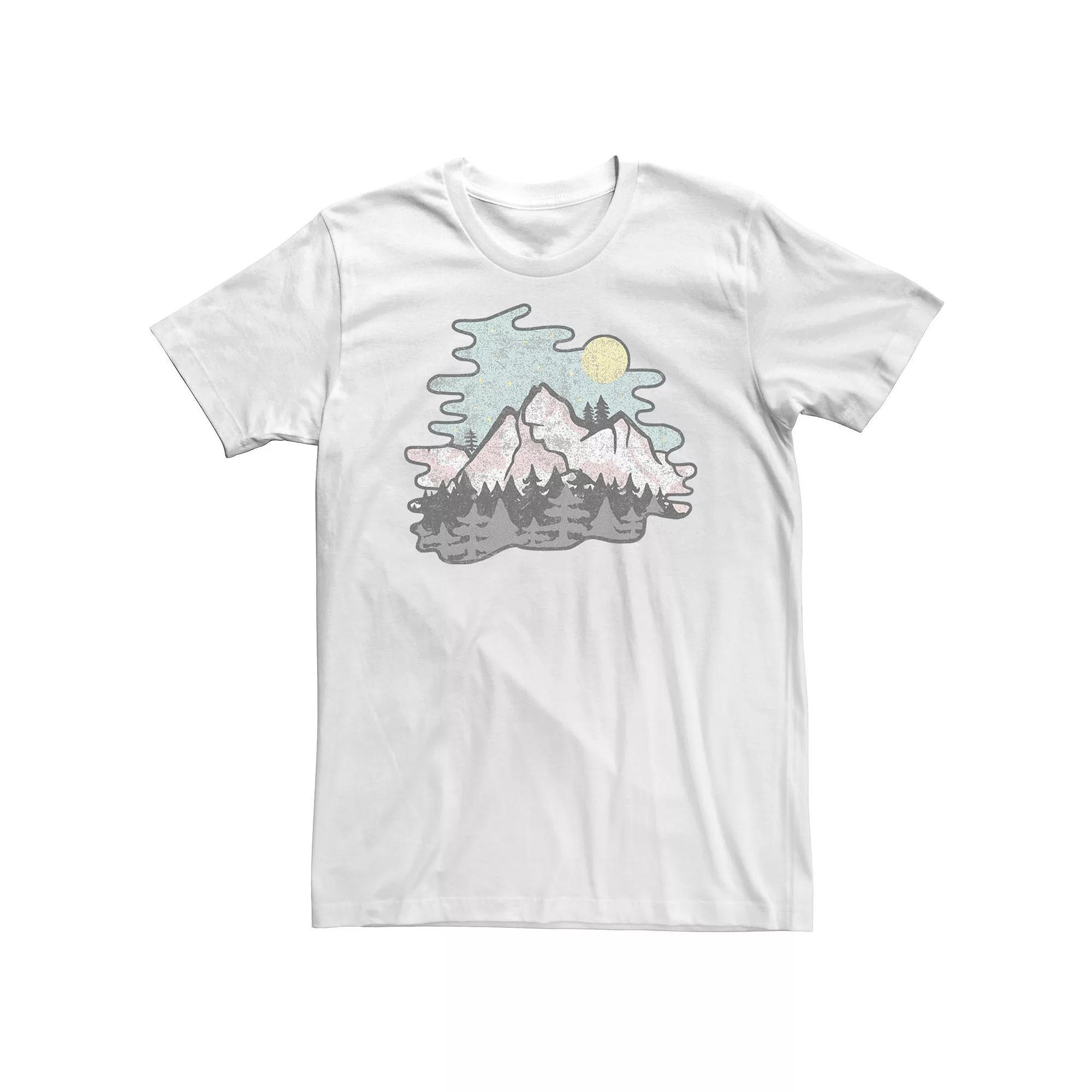 Big & Tall Vintage Style Mountains At Twilight Nature Tee, Men's, Size: 4XLT, White Product Image