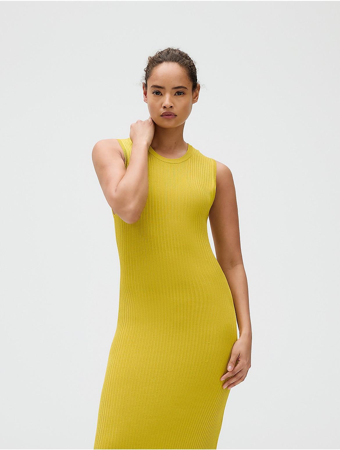 Calvin Klein Womens Viscose Ribbed Maxi Dress - Navy Product Image