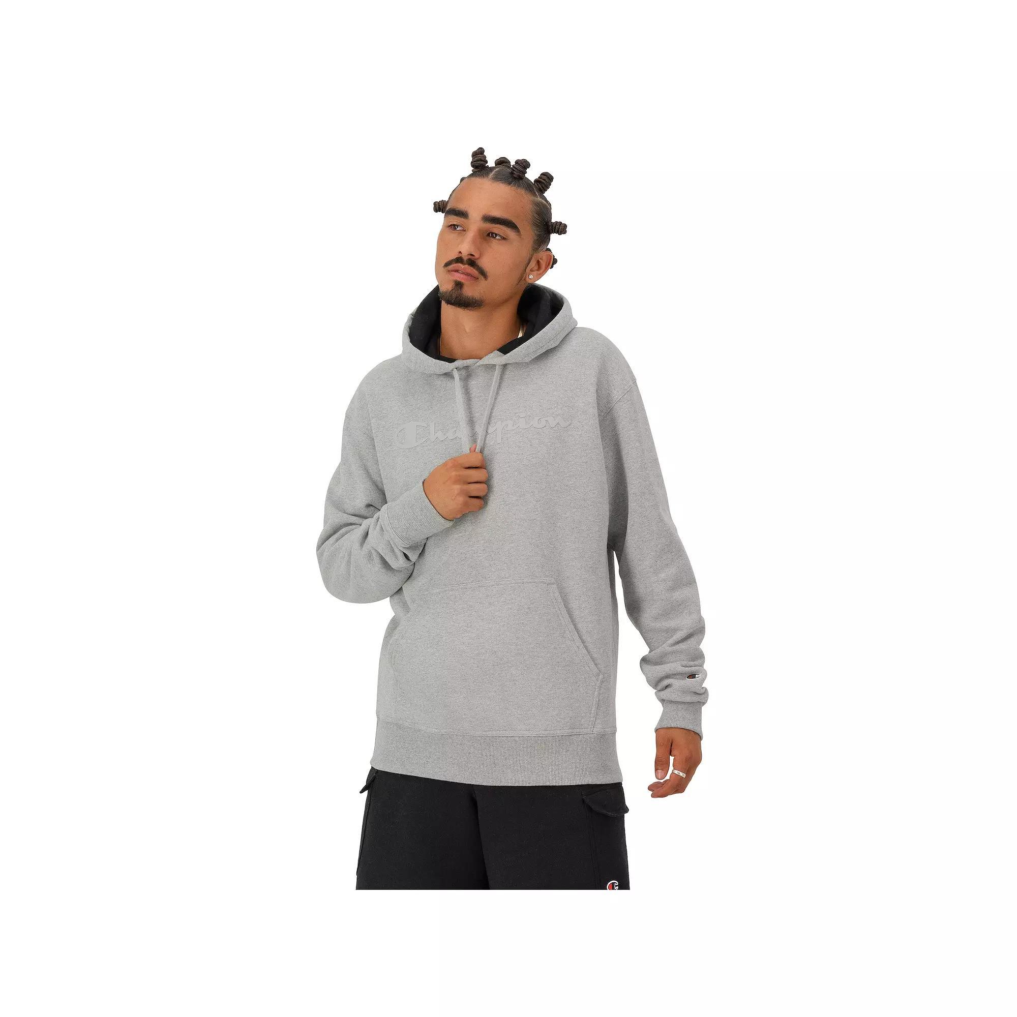 Men's Champion® Embossed Powerblend Graphic Hoodie, Size: Large, Briefly Brown Product Image