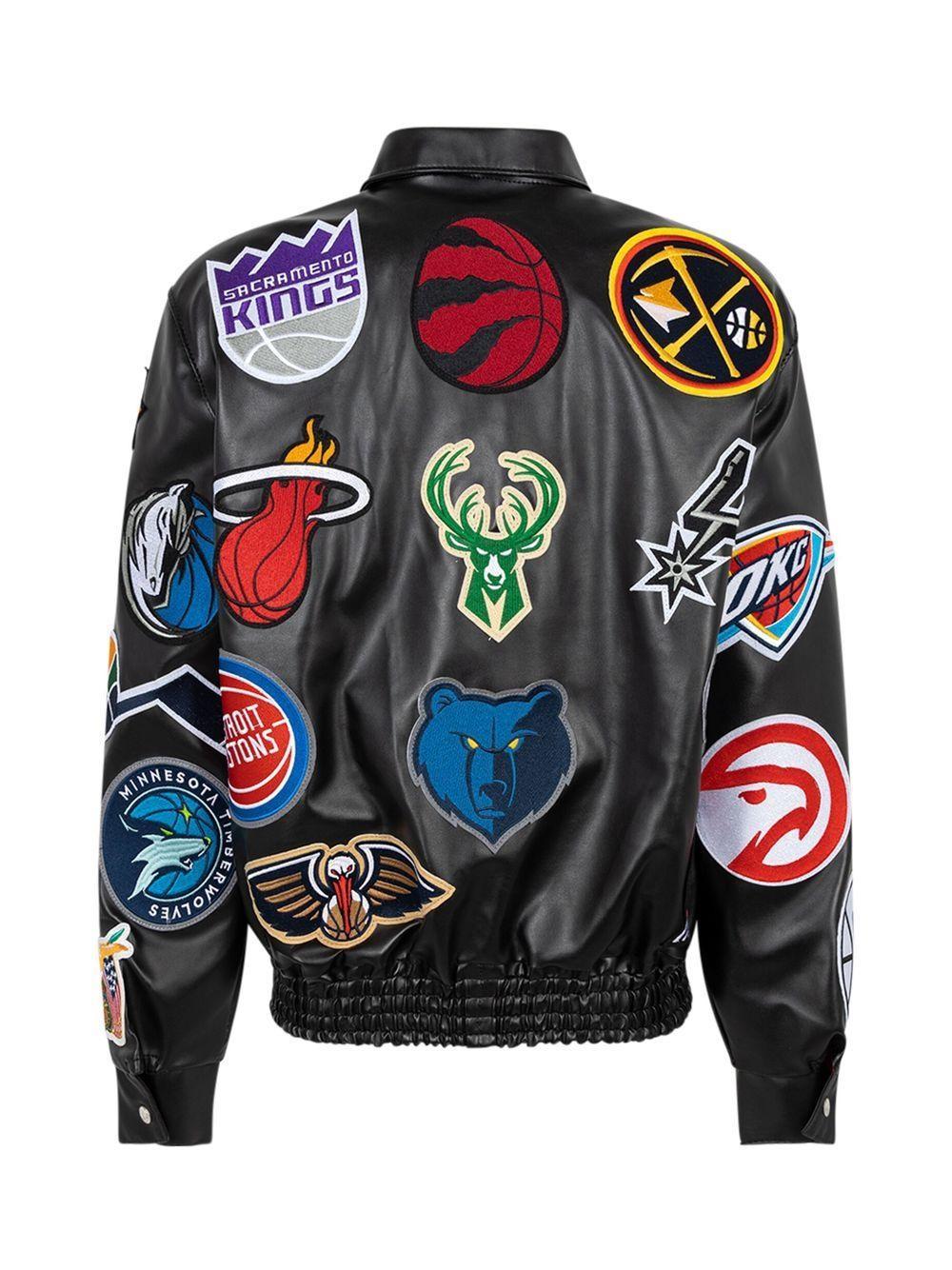 x NBA Collage vegan leather jacket Product Image