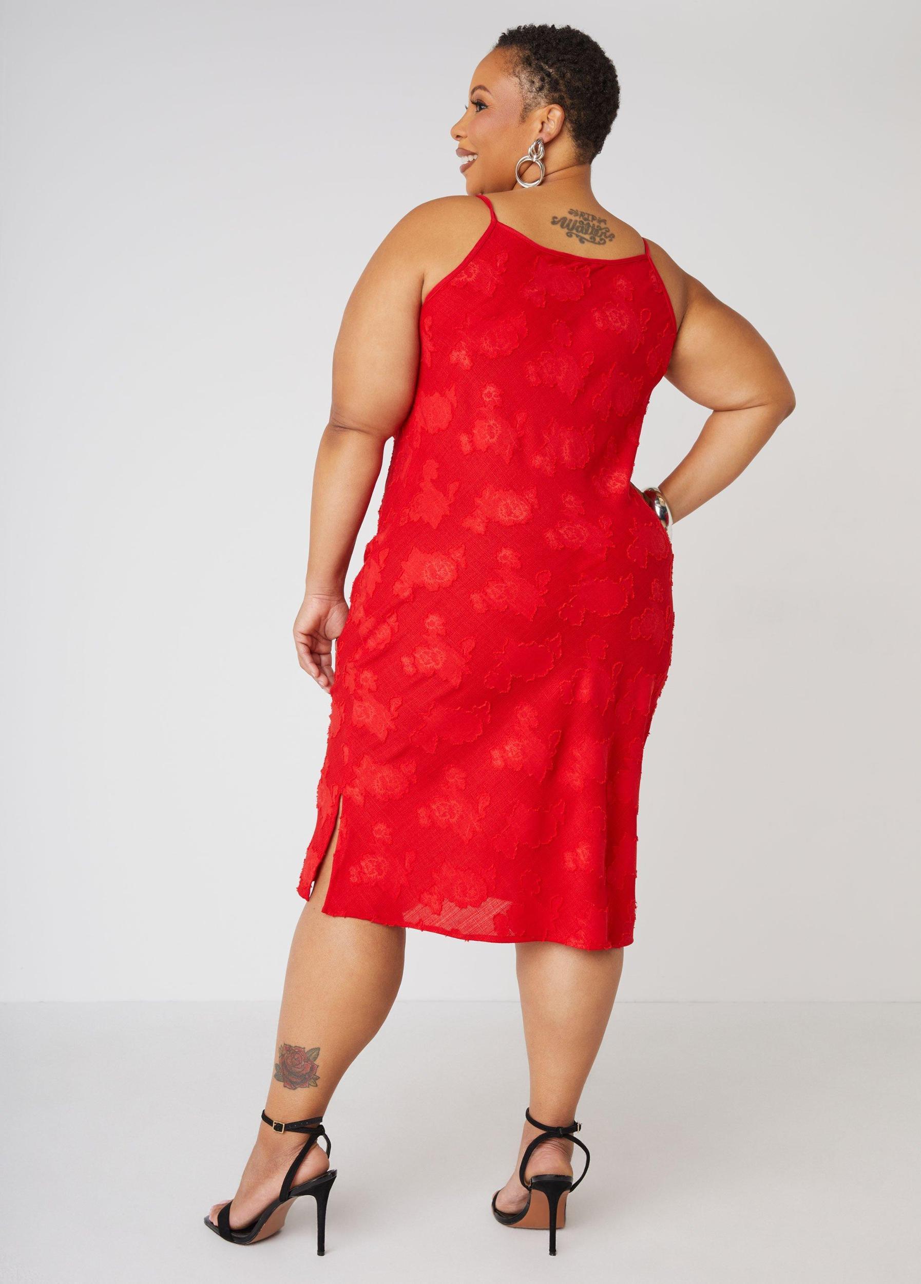 Floral Textured Slip Dress Product Image