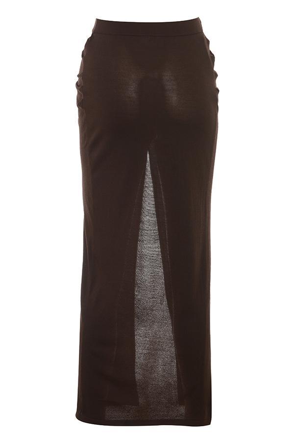 Lilas Espresso Knit Midi Skirt Product Image