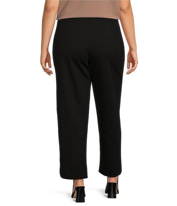 Ming Wang Plus Size Ponte Knit Slim Leg Rounded Hem Pull-On Pant Product Image