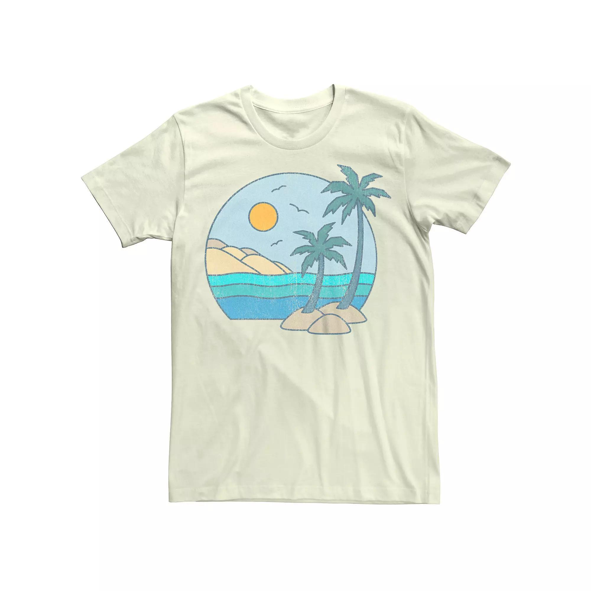 Men's Beach Portrait Graphic Tee, Size: Medium, Natural Product Image