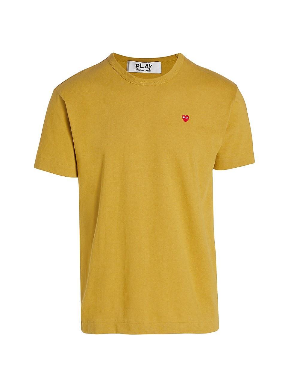 Mens Small Heart Crewneck T-Shirt Product Image