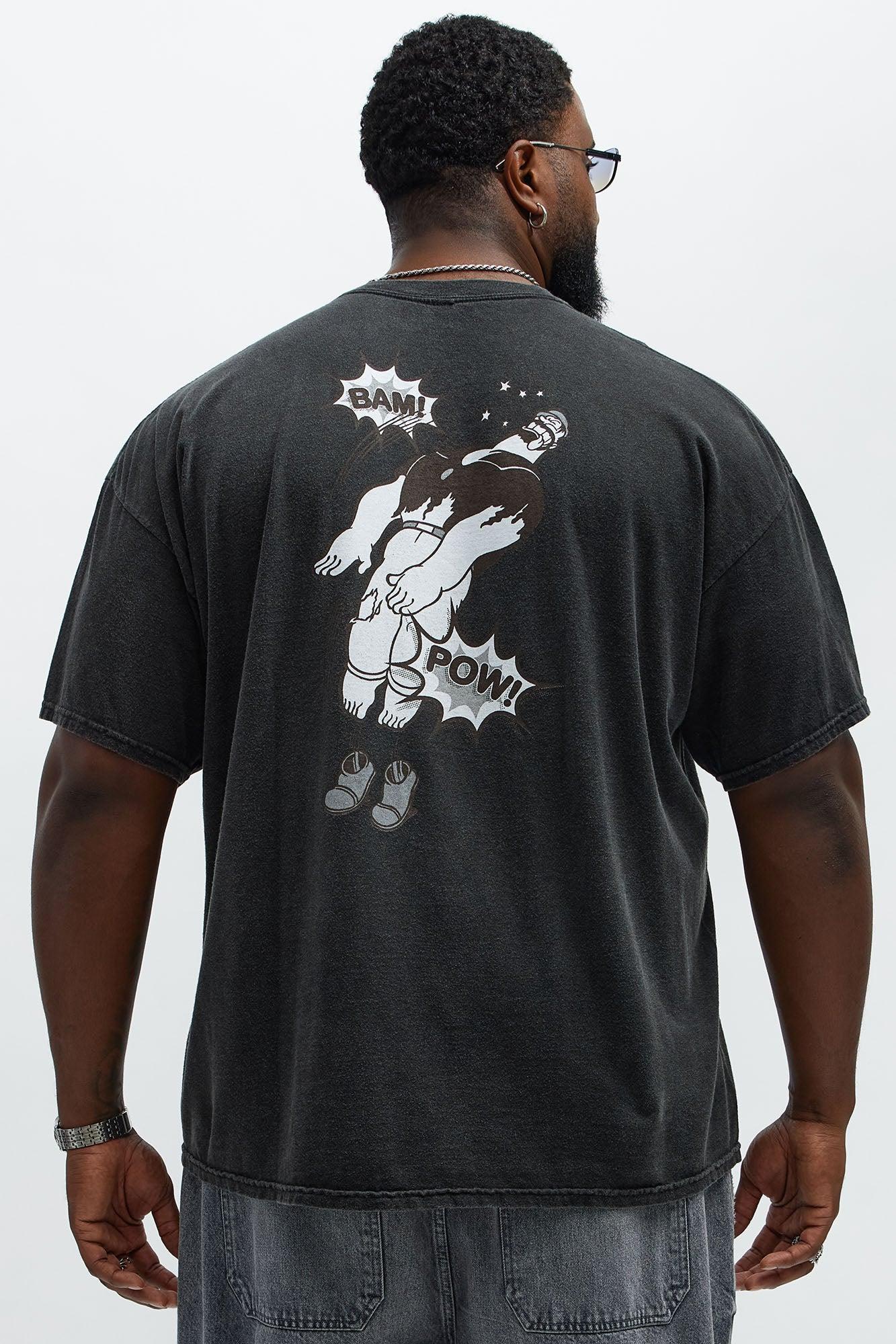 Popeye The Knock-Out Man Short Sleeve Tee - Black Wash Product Image