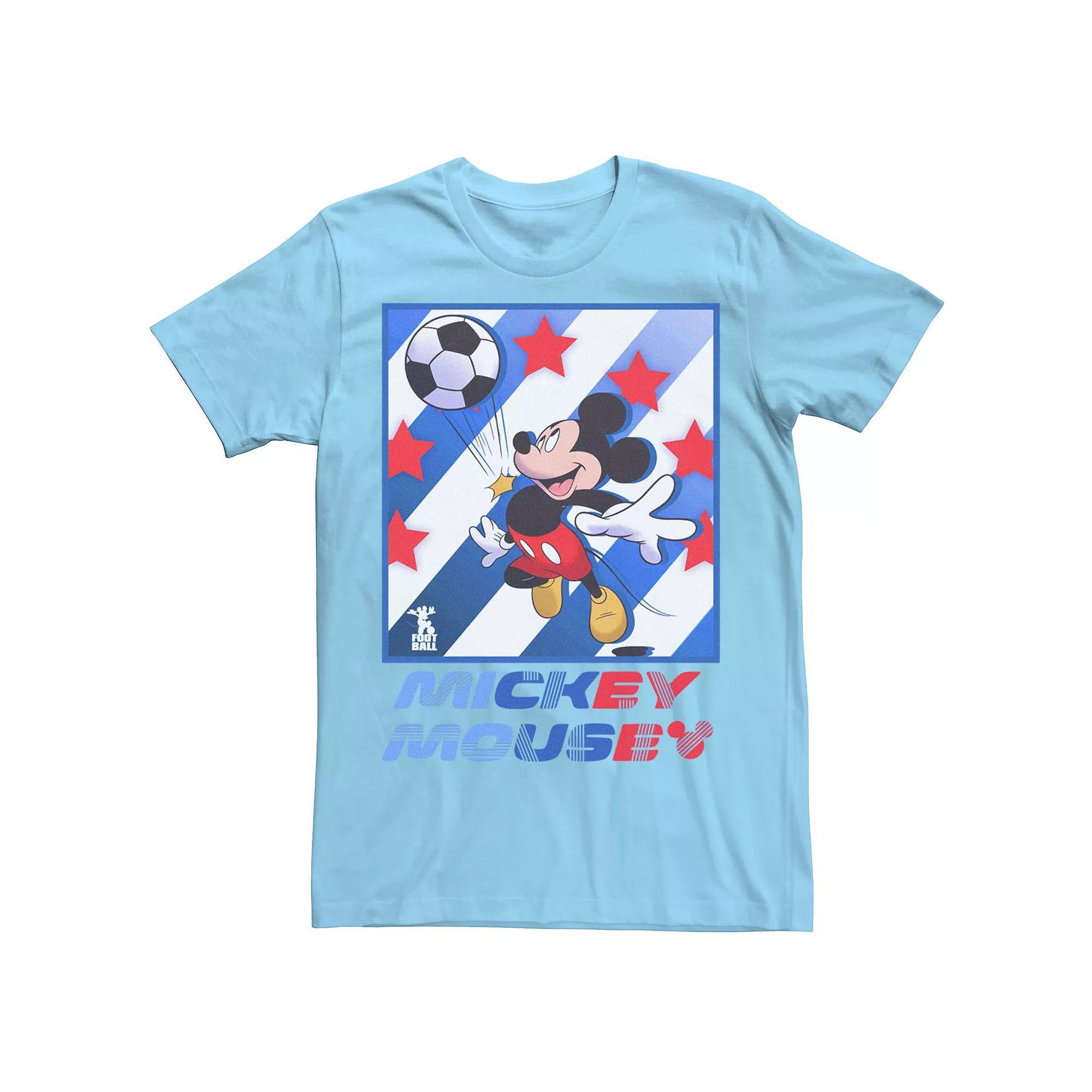 Men's Mickey Classic Mickey Football Star Soccer Tee, Size: Small, Light Blue Product Image