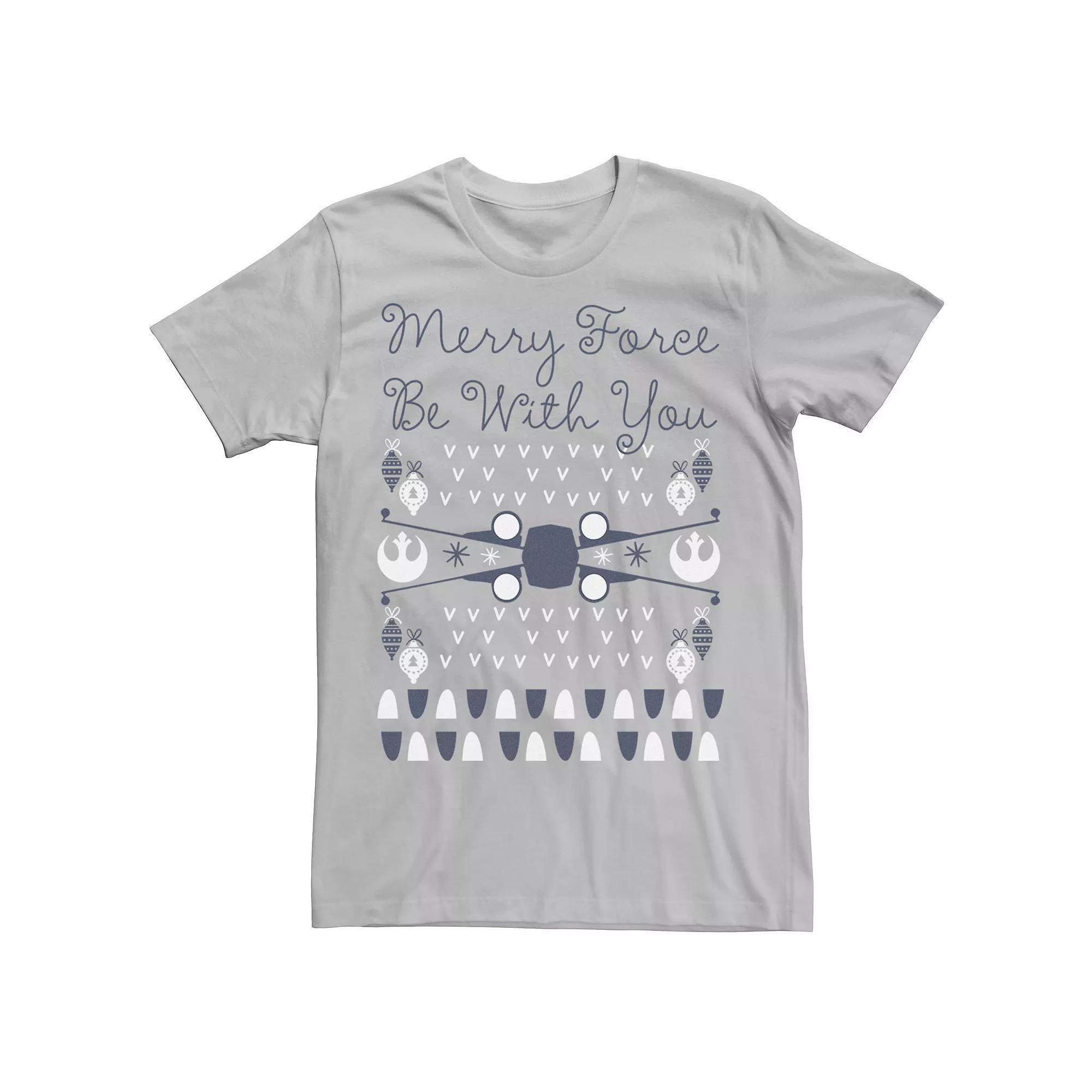 Men's Star Wars X-Wing Ugly Christmas Tee, Size: Small, Silver Product Image