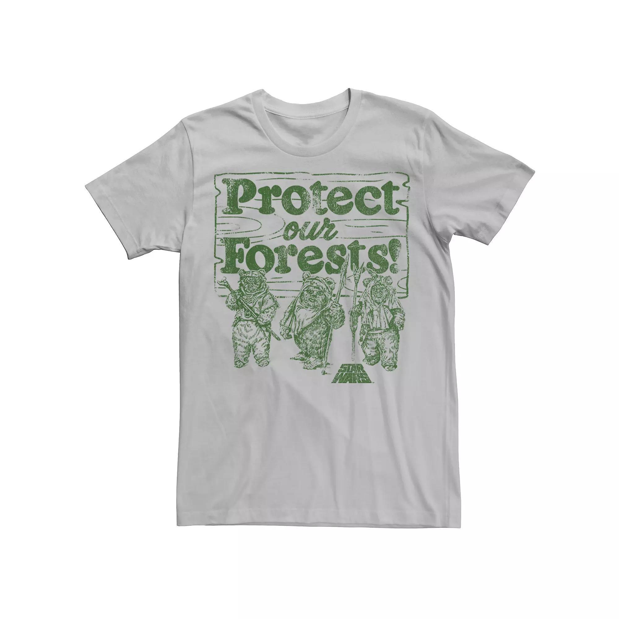 Men's Star Wars Ewoks Protect Our Forests Camp Tee, Size: XL, Silver Product Image