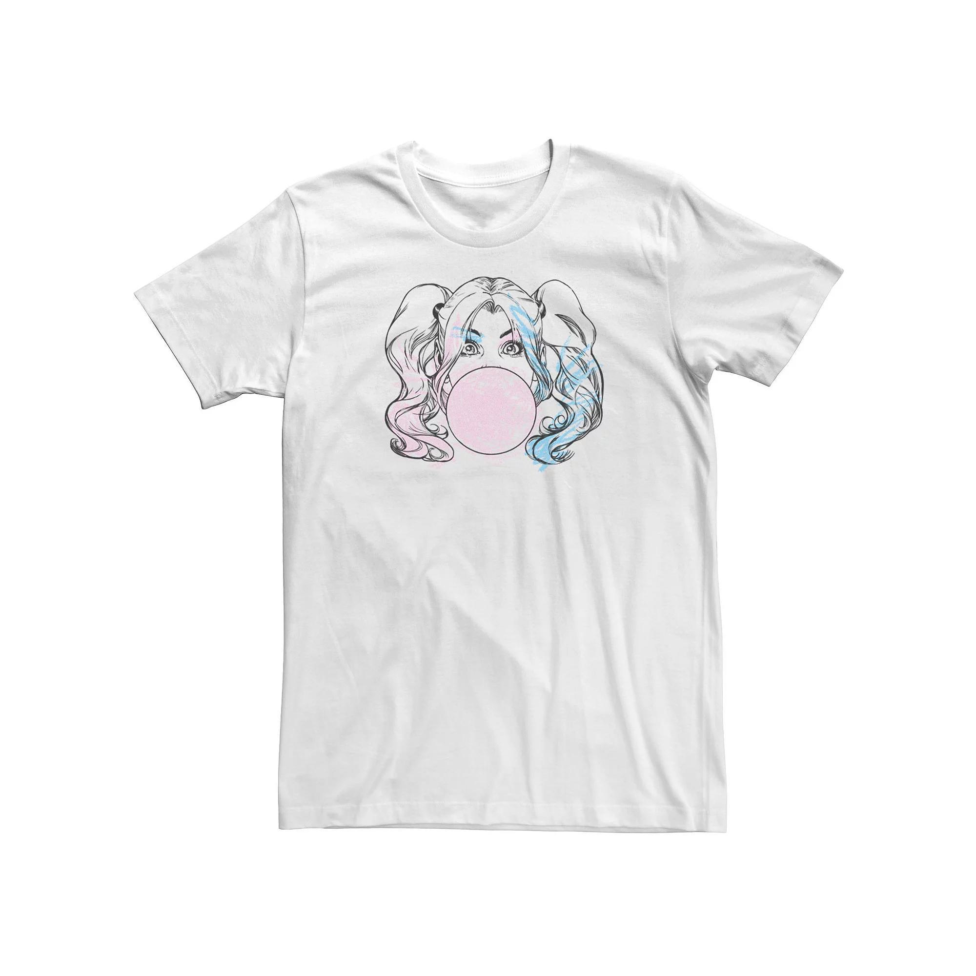 Big & Tall DC Comics Harley Quinn Crayon Outline Tee, Men's, Size: XXL Tall, White Product Image
