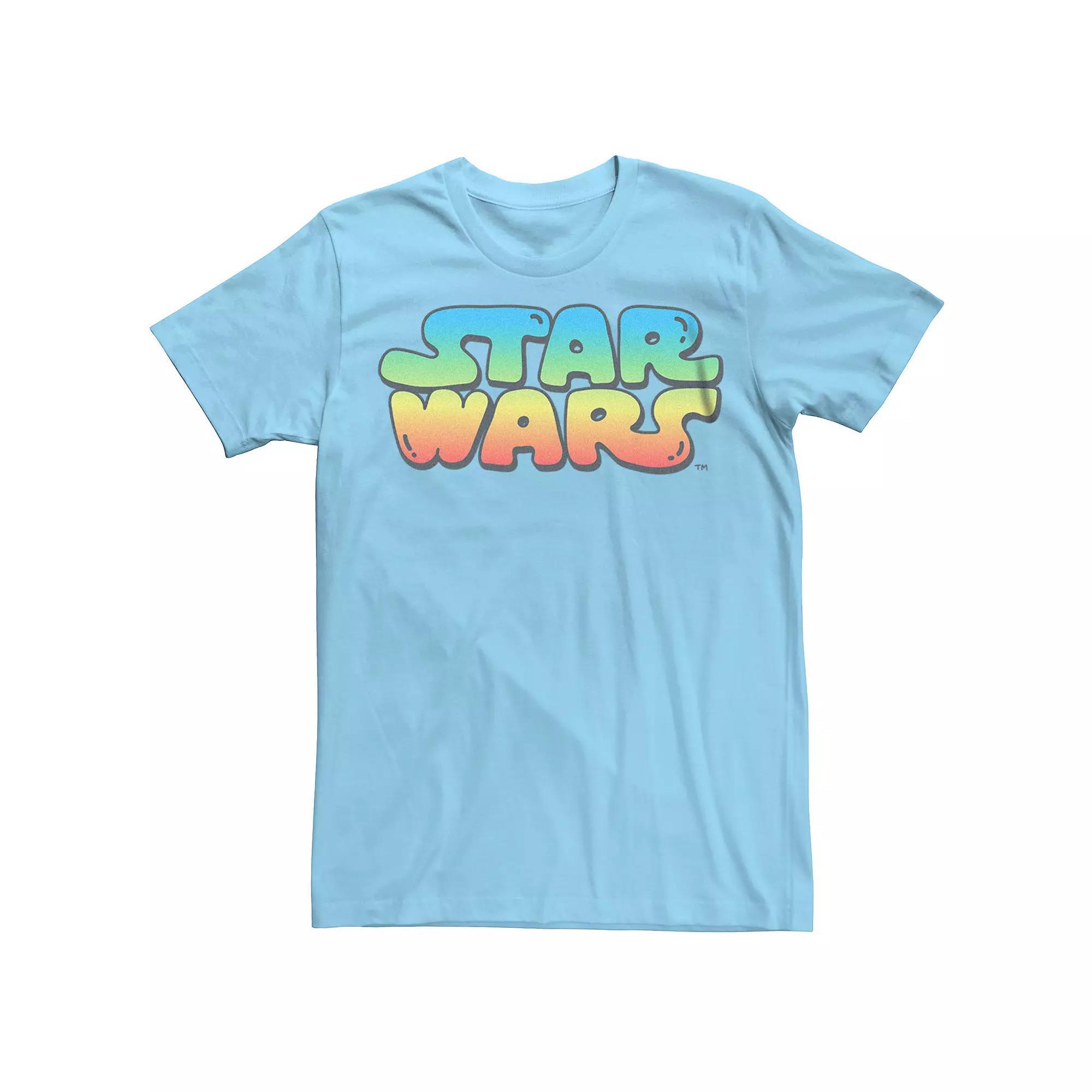 Men's Star Wars Gradient Bubble Logo Graphic Tee, Size: Large, Light Blue Product Image