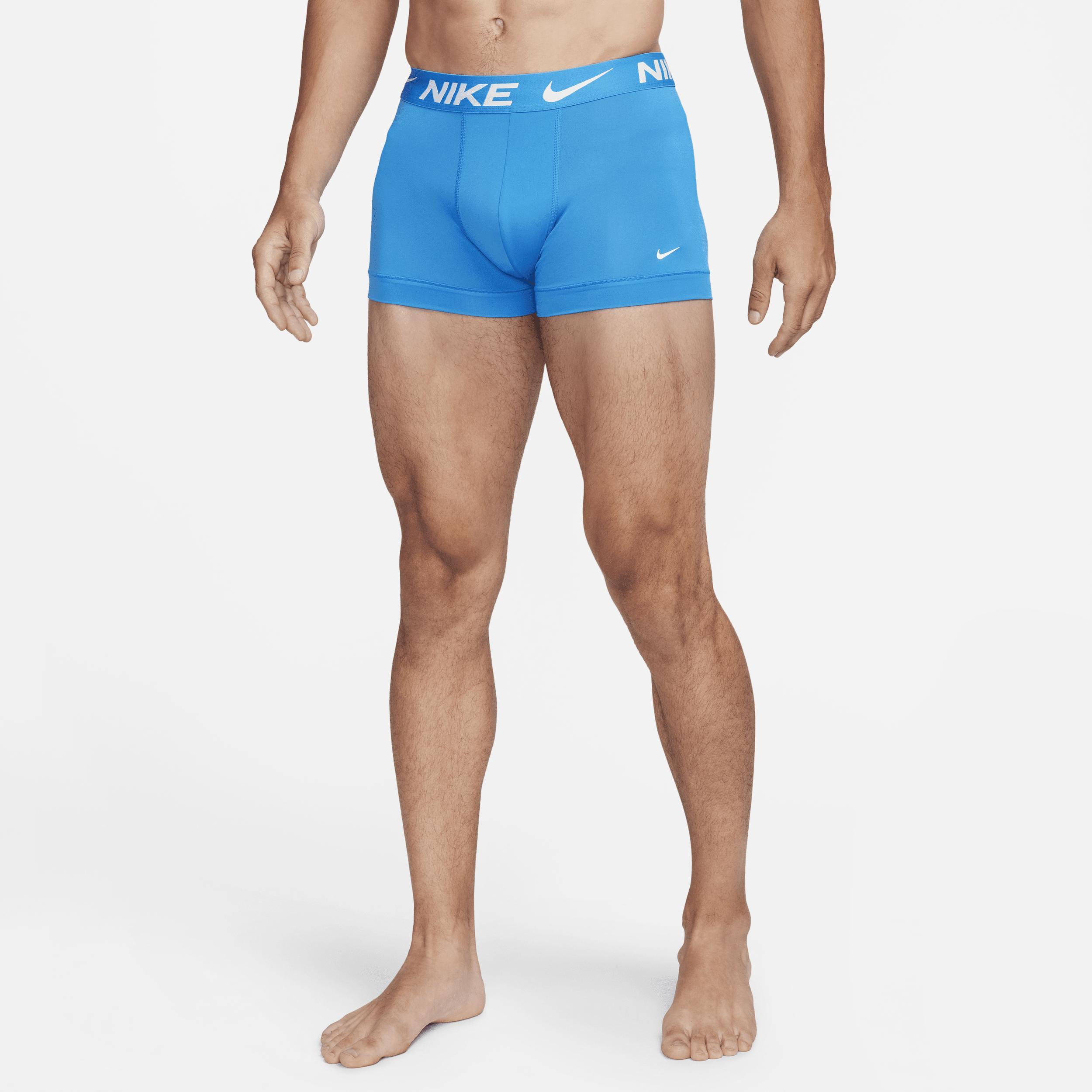 Men's Nike Dri-FIT Essential 3-pack Microfiber Trunks, Size: Medium, Nike Logo Grey Black Product Image
