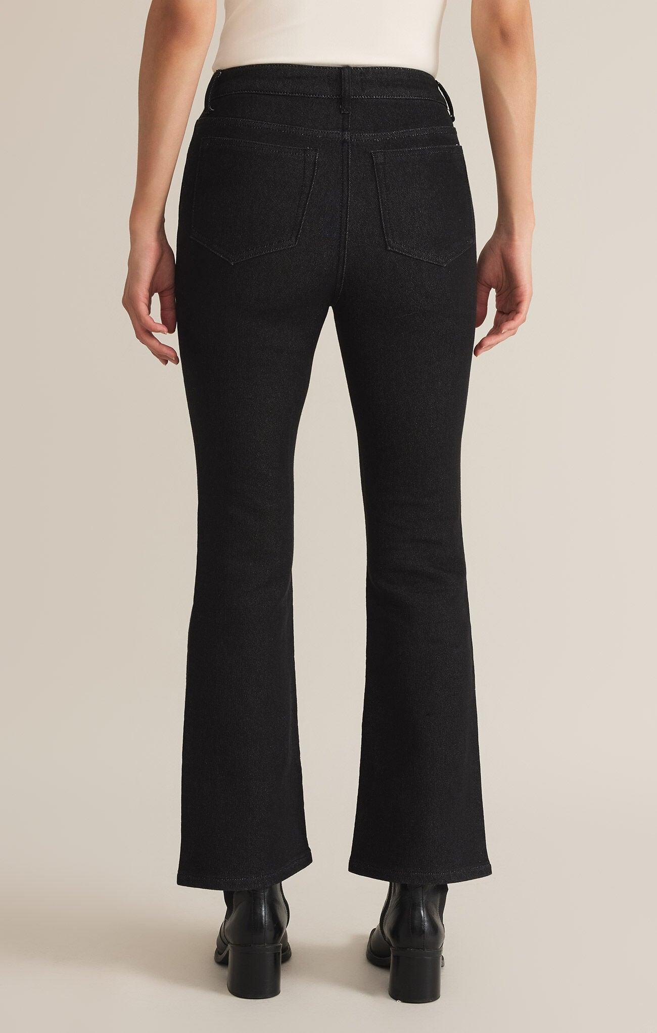 Z Supply Lia Denim Ankle Kick Flare in Black Sand Product Image
