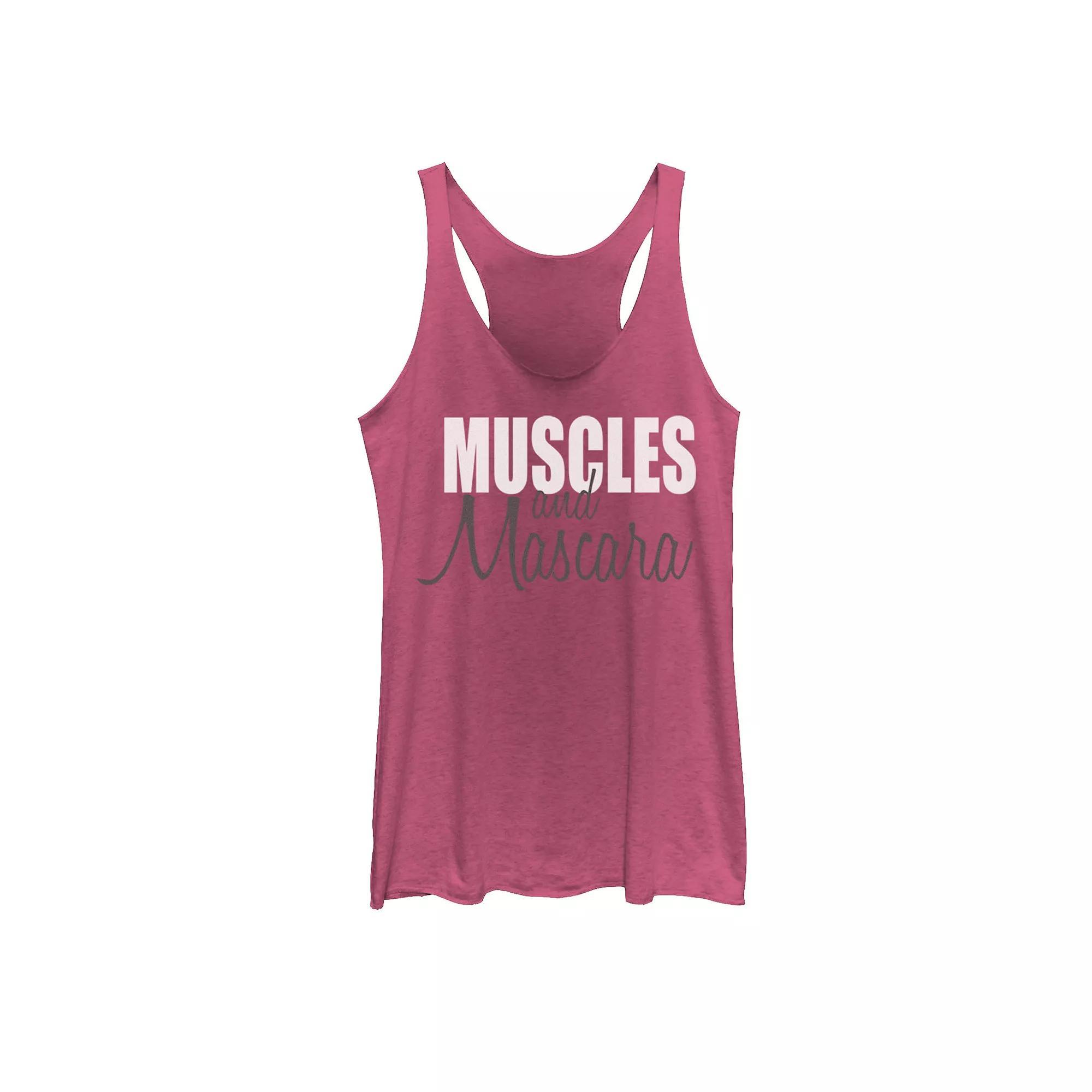 Juniors' Muscles & Mascara Graphic Tank Top, Girl's, Size: XL, Pink Grey Product Image