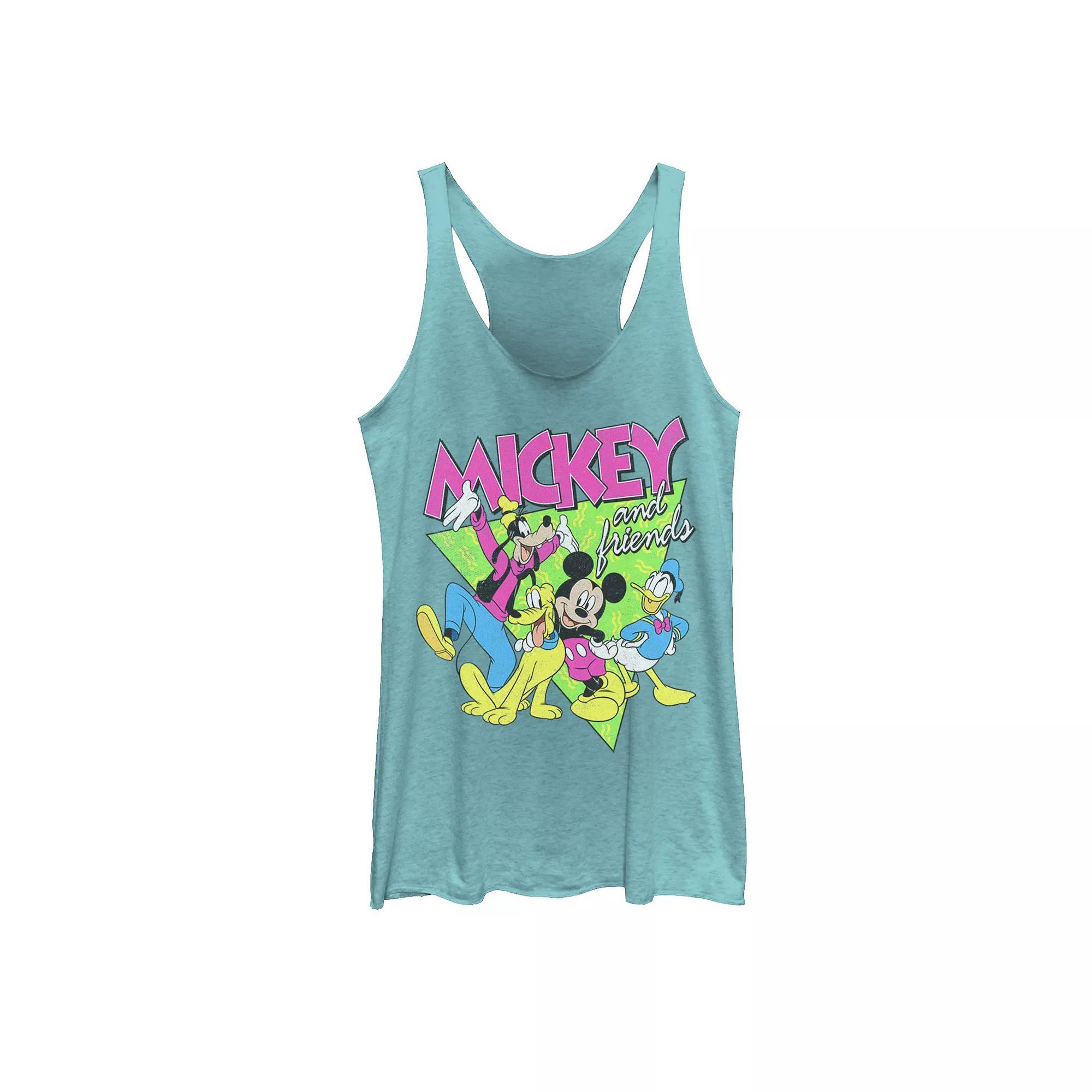 Disney's Mickey Mouse Juniors' 90's Friends Tank Top, Girl's, Size: XXL, Tahiti Blue Product Image