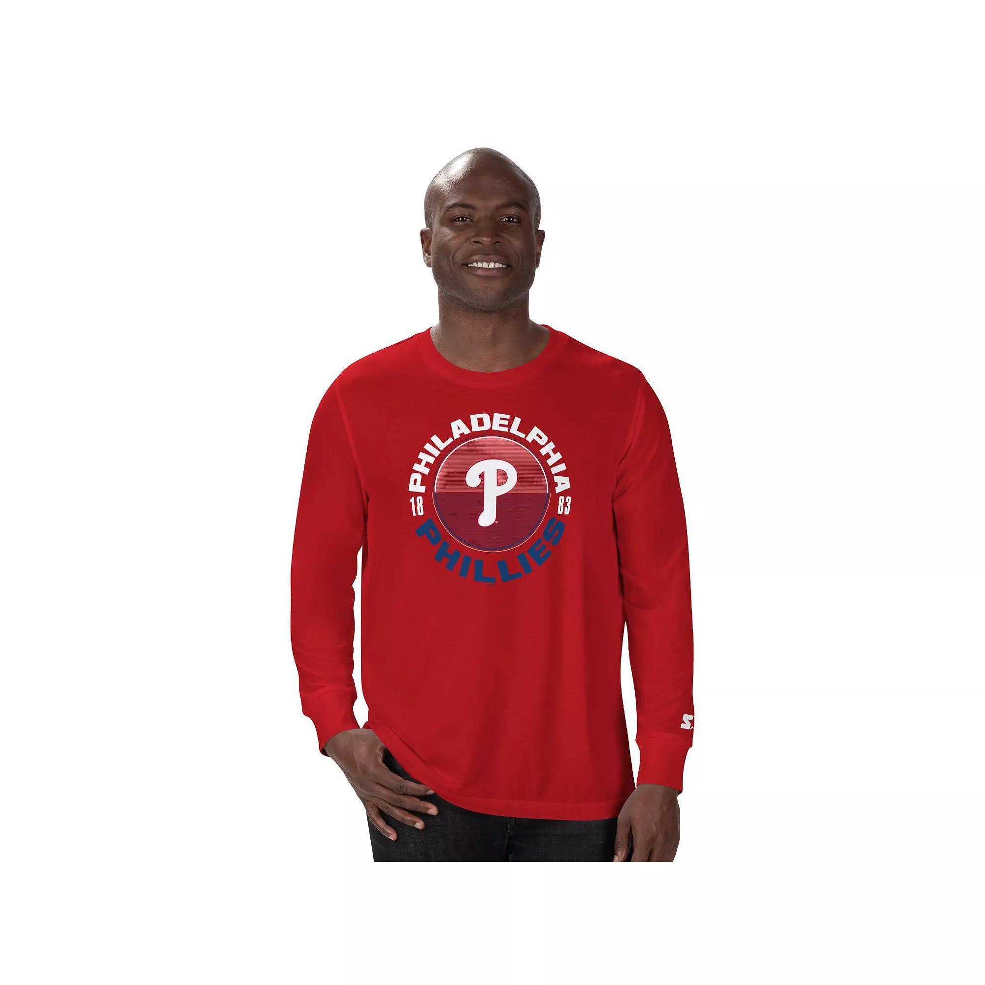 Men's Starter Red Philadelphia Phillies Halftime Long Sleeve T-Shirt, Size: 2XL Product Image