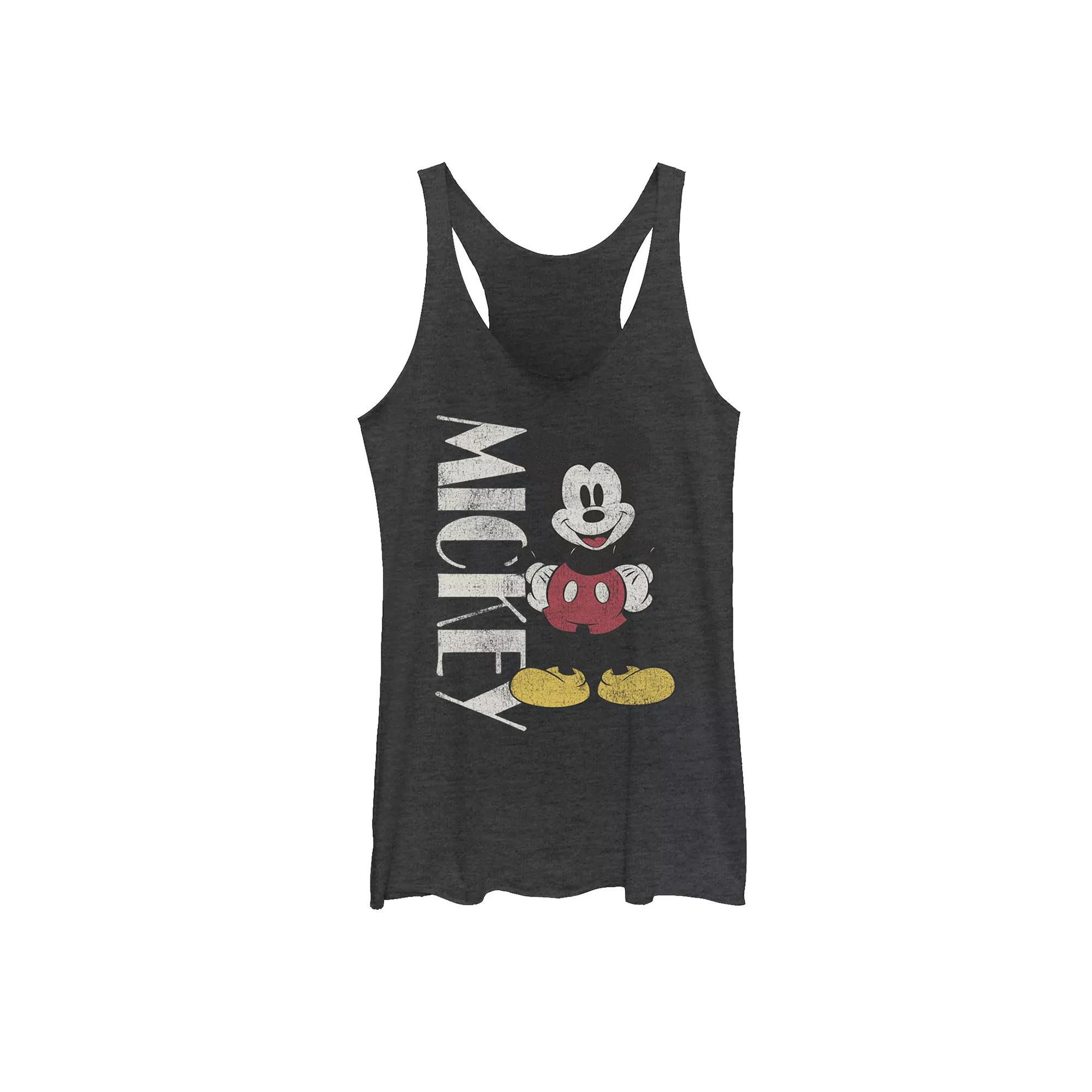 Disney's Mickey And Friends Mickey Vintage Stance Juniors' Racerback Graphic Tank Top, Girl's, Size: XS, Black Grey Product Image
