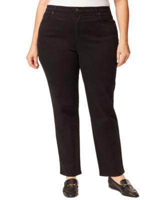 Plus Size Gloria Vanderbilt Amanda Classic Jeans, Women's, Size: 25 - Regular, Rinse Noir Product Image