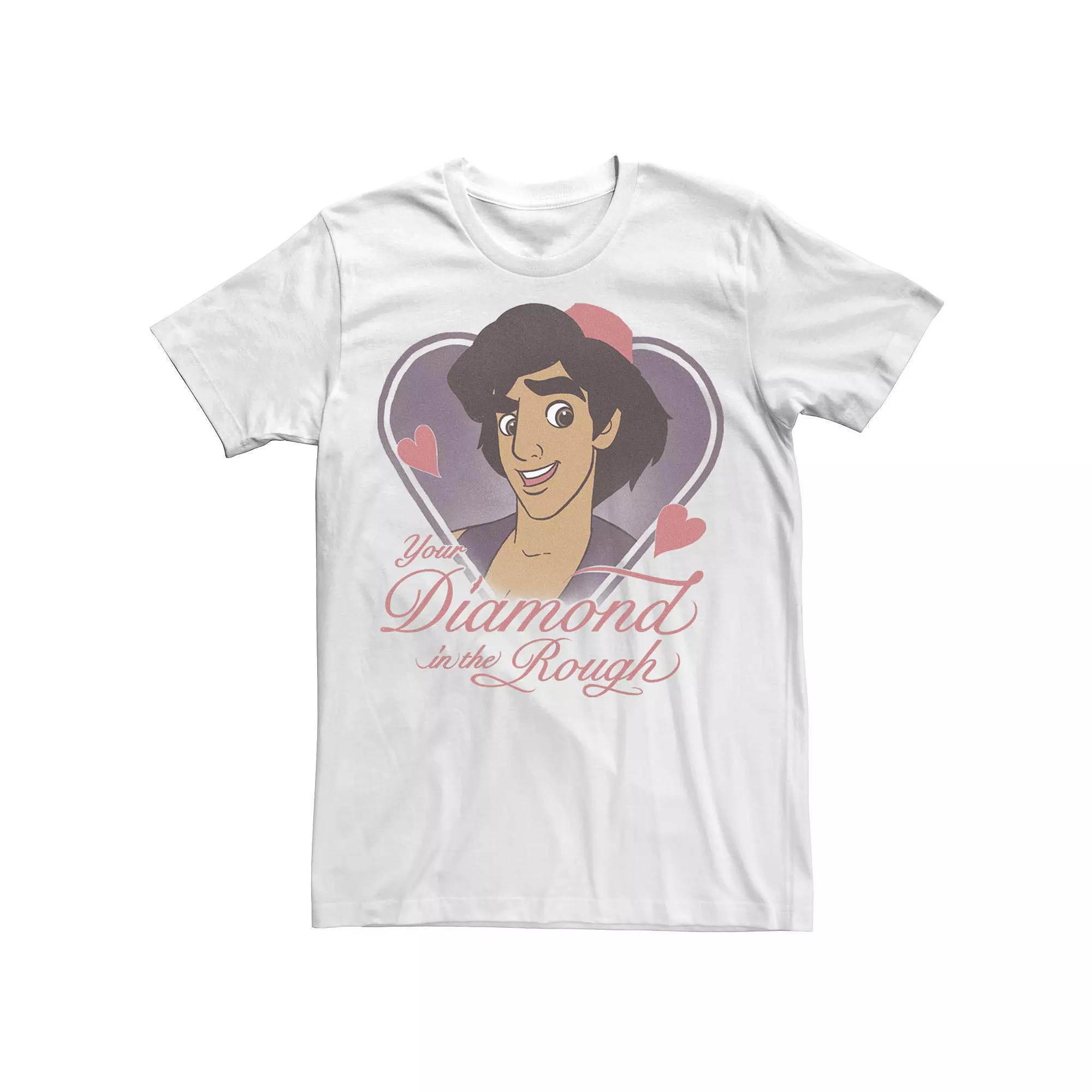 Disney's Aladdin Men's "Your Diamond In The Rough" Tee, Size: XL, White Product Image