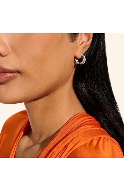 JOHN HARDY Jh Essentials Crossover Hoop Earrings, 15mm In Silver/diamonds Product Image