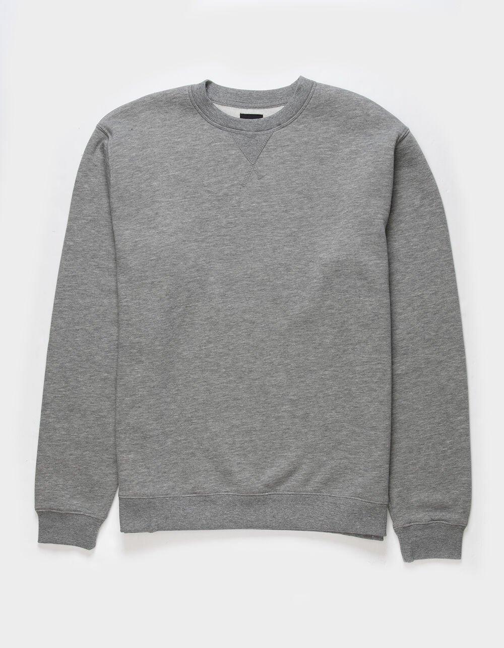 RSQ Mens Solid Crewneck Fleece Sweatshirt - KHAKI Product Image