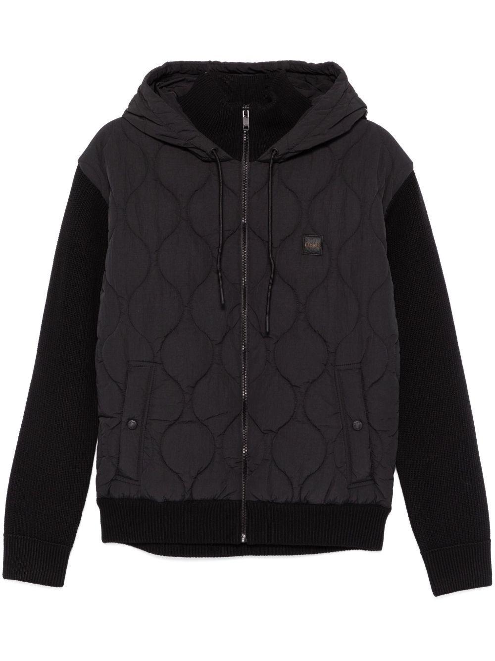 HUGO BOSS Logo-patch Hooded Jacket In Black Product Image
